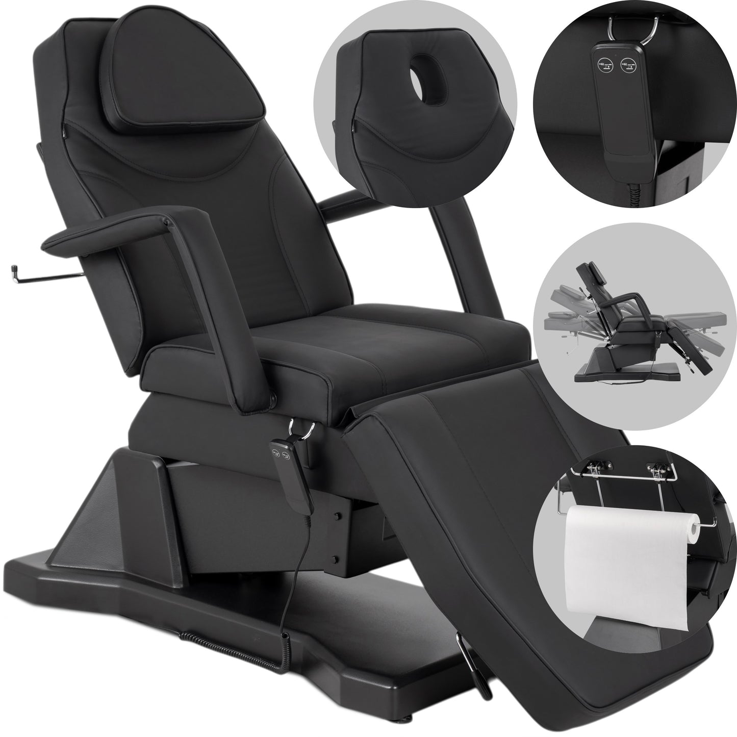 Elektriskais kosmetoloģiskais krēsls Laris Touch Core K315, melns