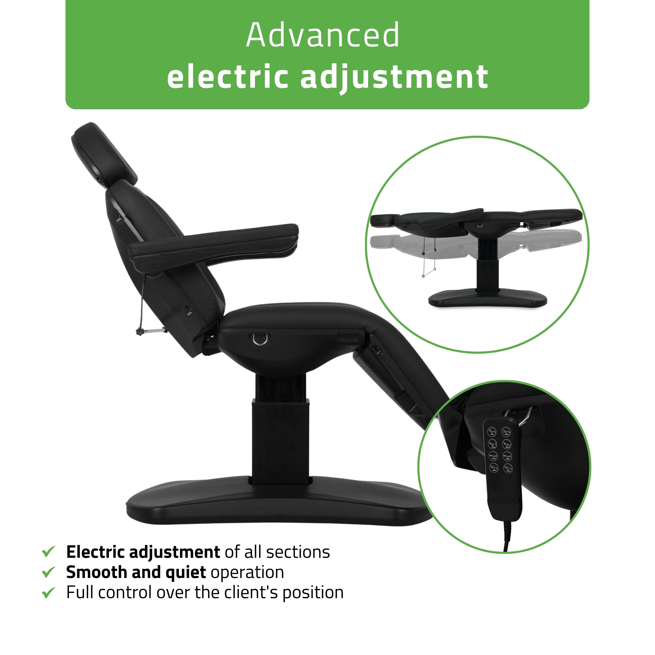 Electric beauty chair Ravia PRO 3 Black | Habys
