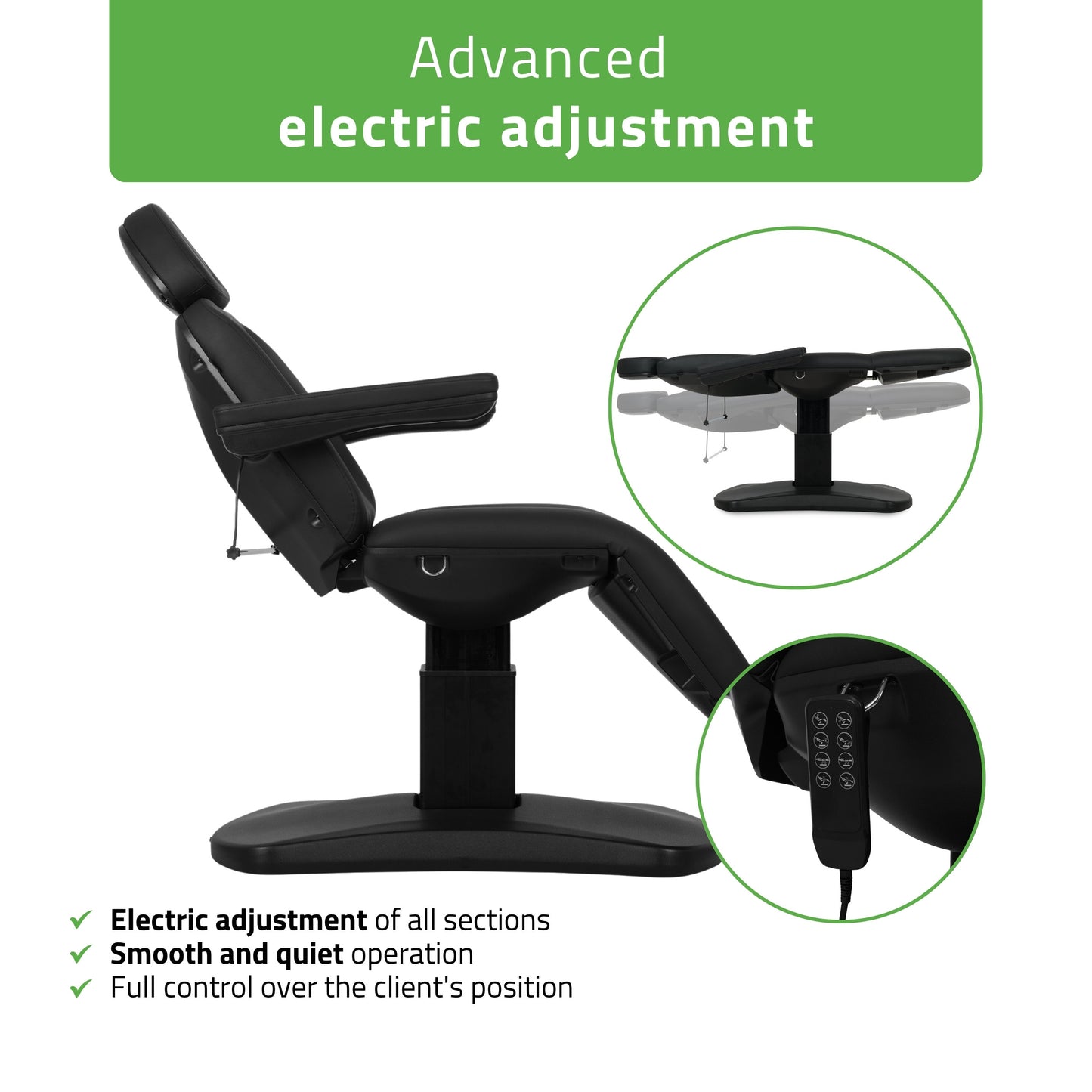Electric beauty chair Ravia PRO 3 Black | Habys