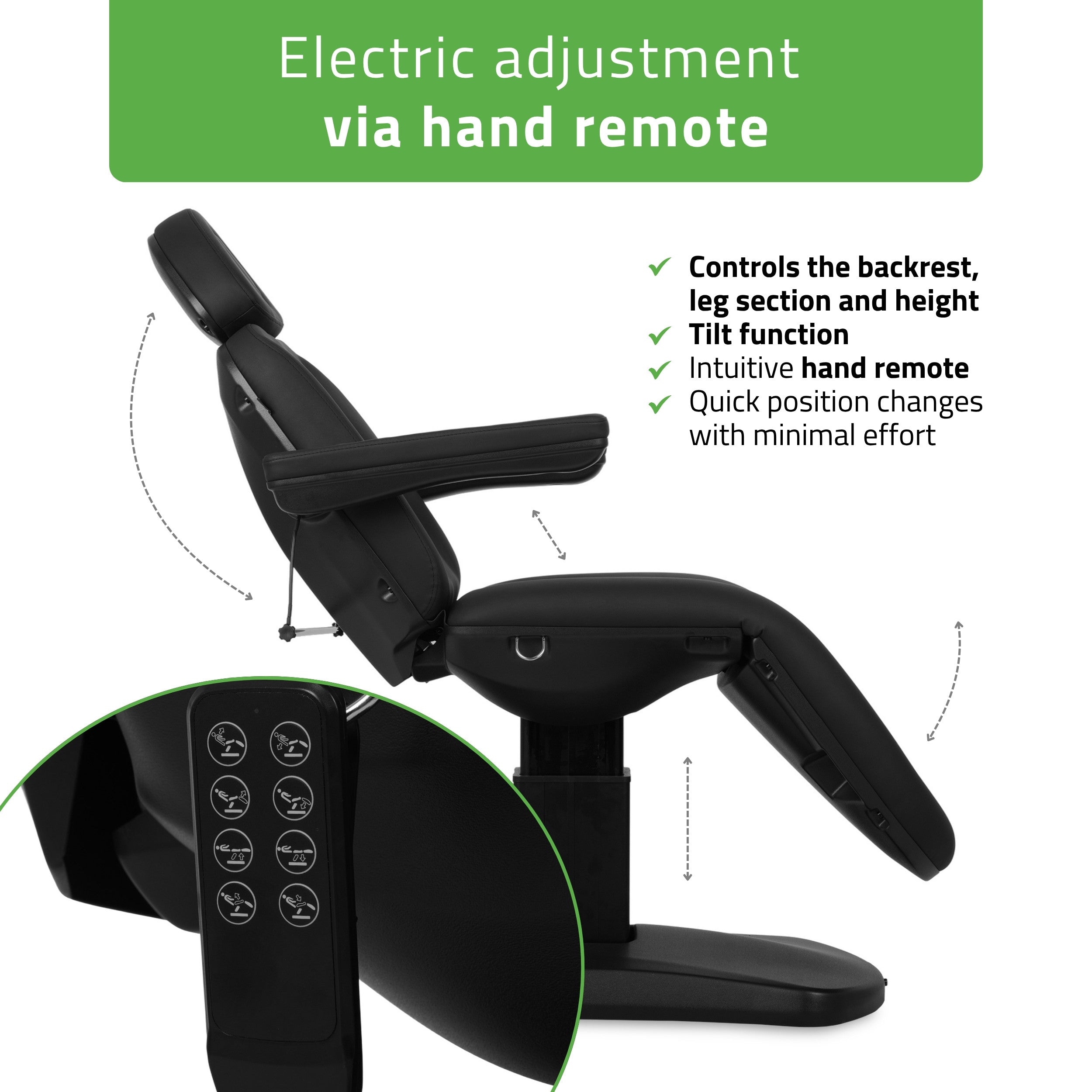 Electric beauty chair Ravia PRO 3 Black | Habys