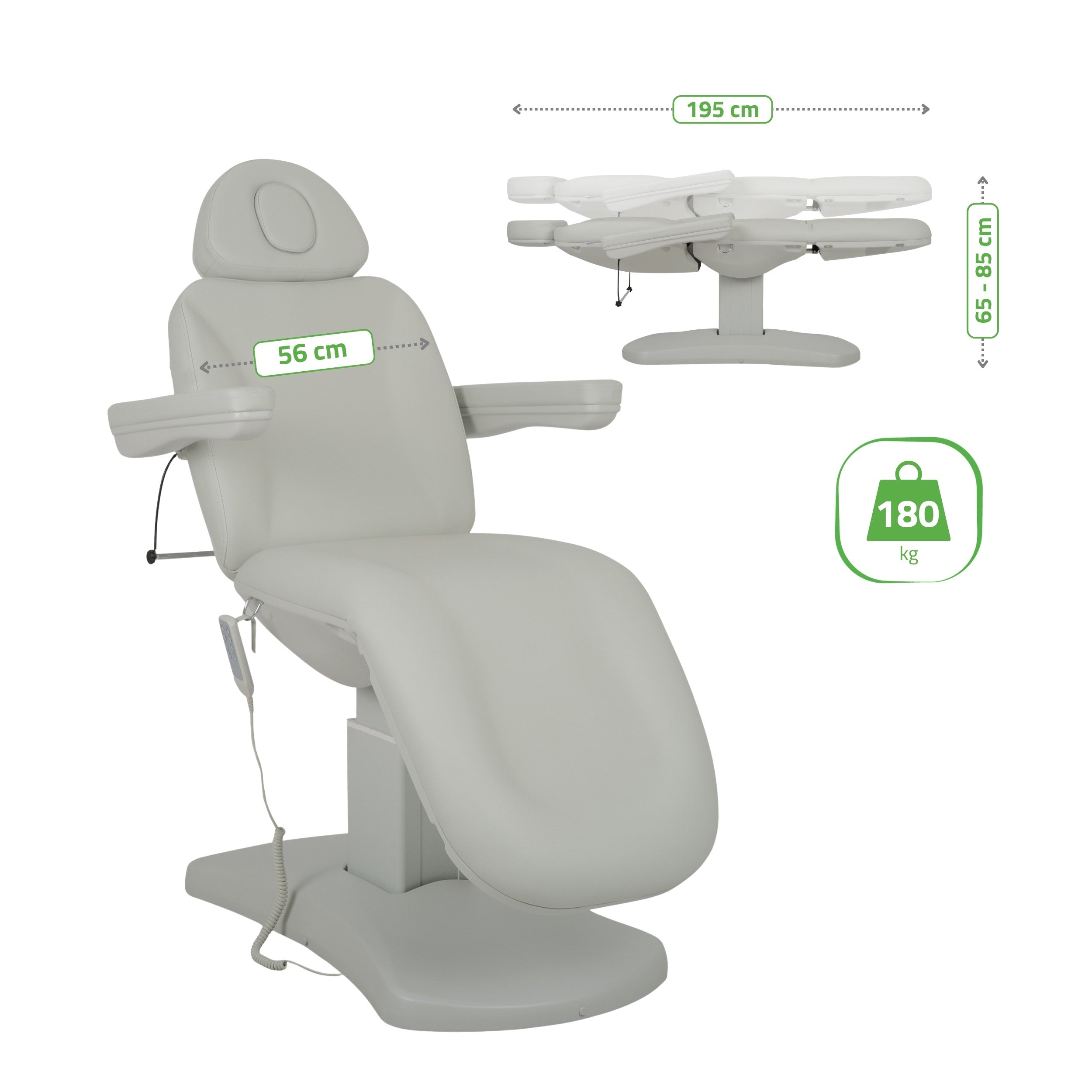 Electric beauty chair Ravia PRO 3 Grey | Habys