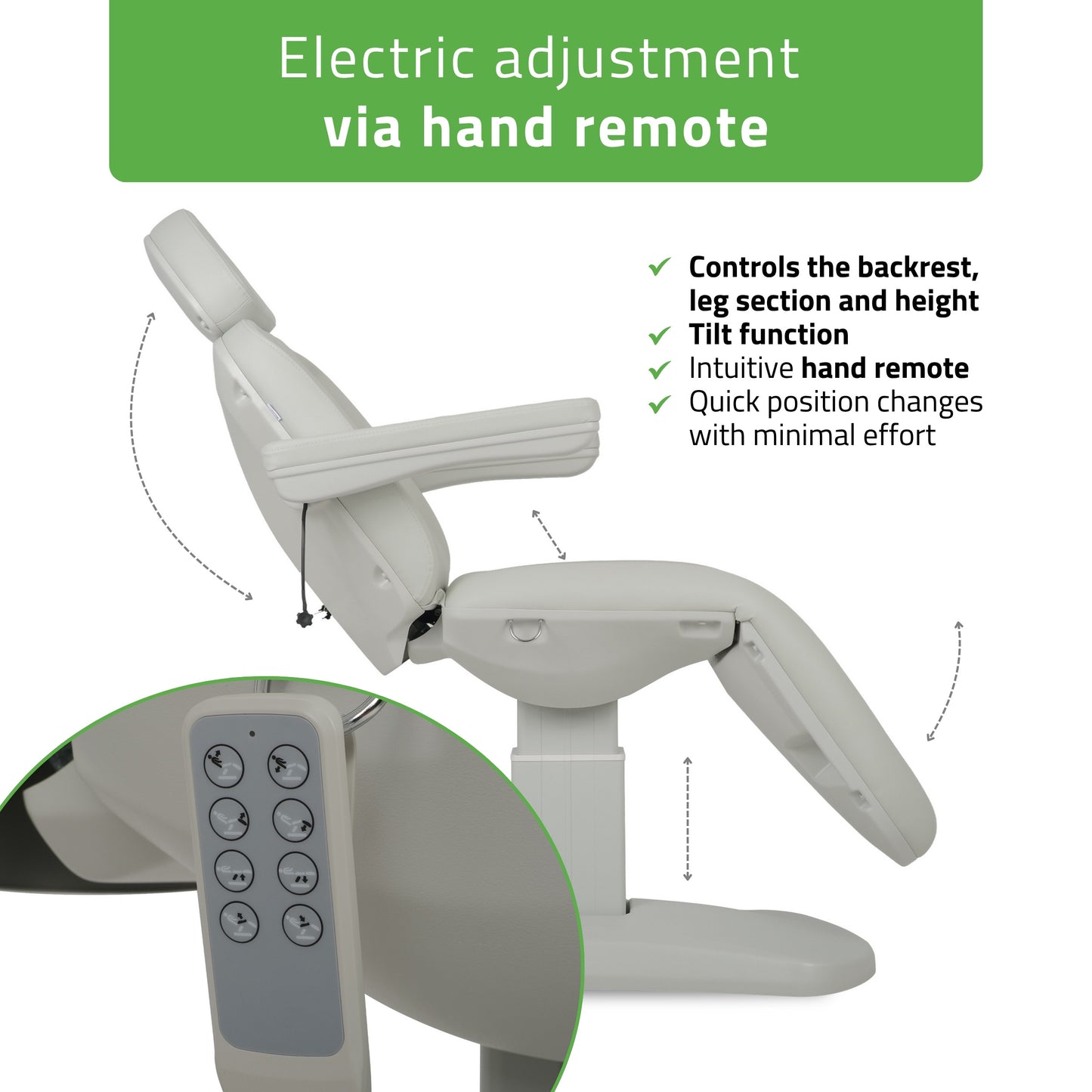 Electric beauty chair Ravia PRO 3 Grey | Habys
