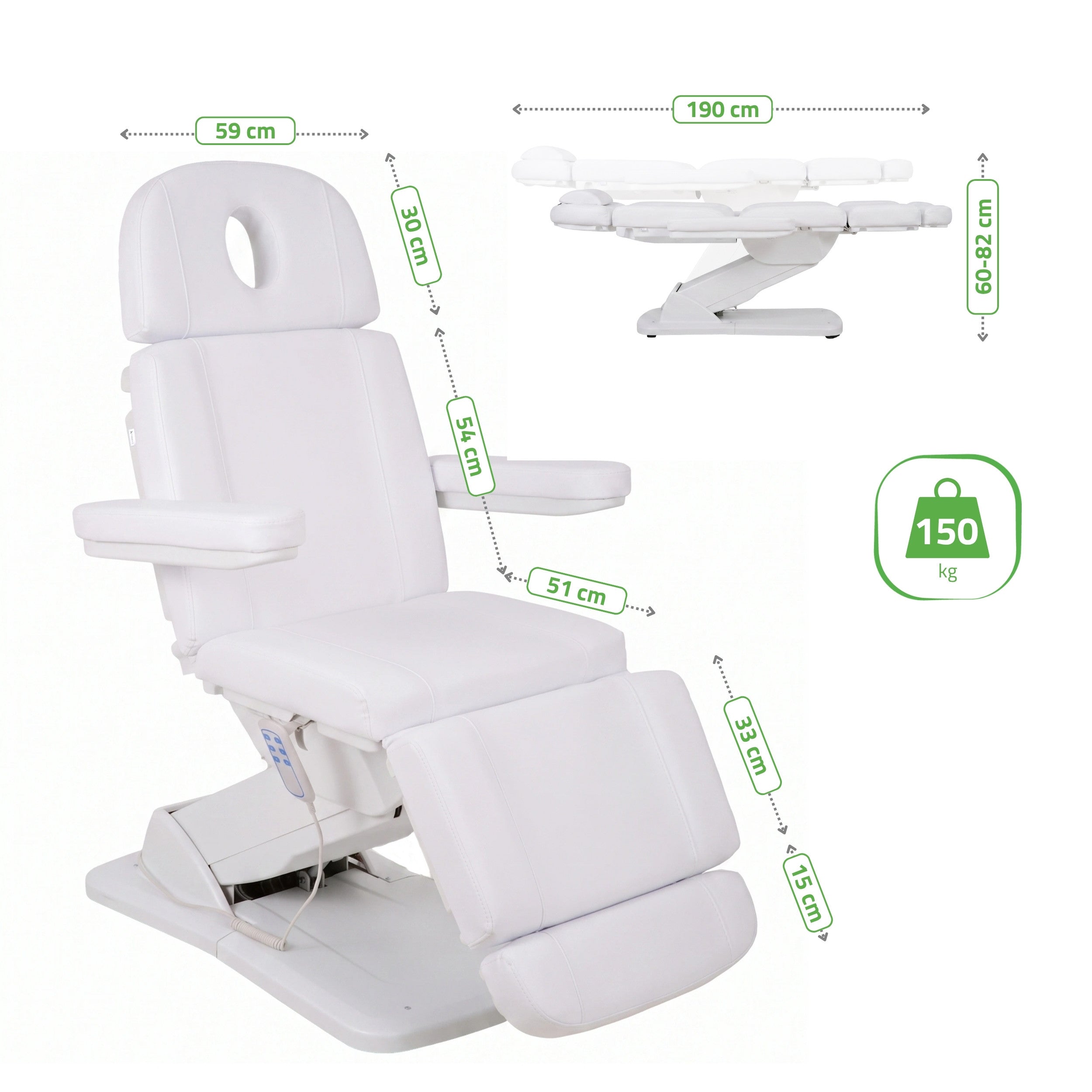 Electric Beauty Chair Tavia Satin Comfort k701 White