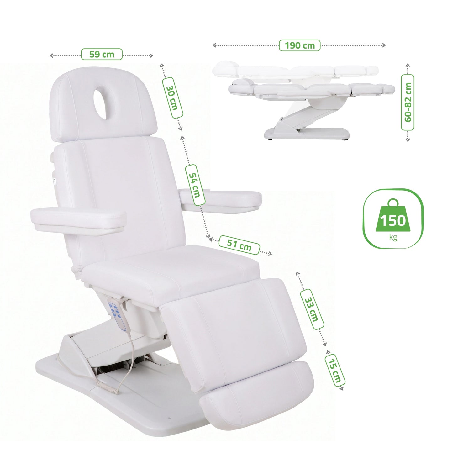 Electric Beauty Chair Tavia Satin Comfort k701 White