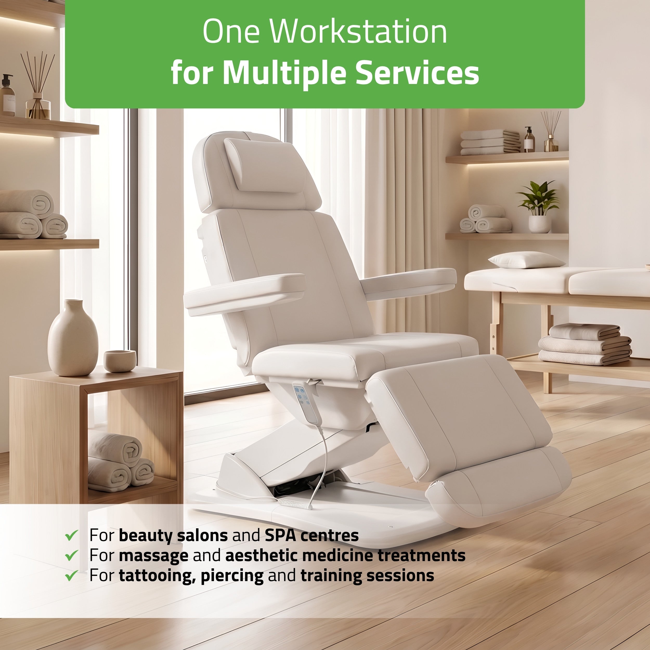 Electric Beauty Chair Tavia Satin Comfort k701 White
