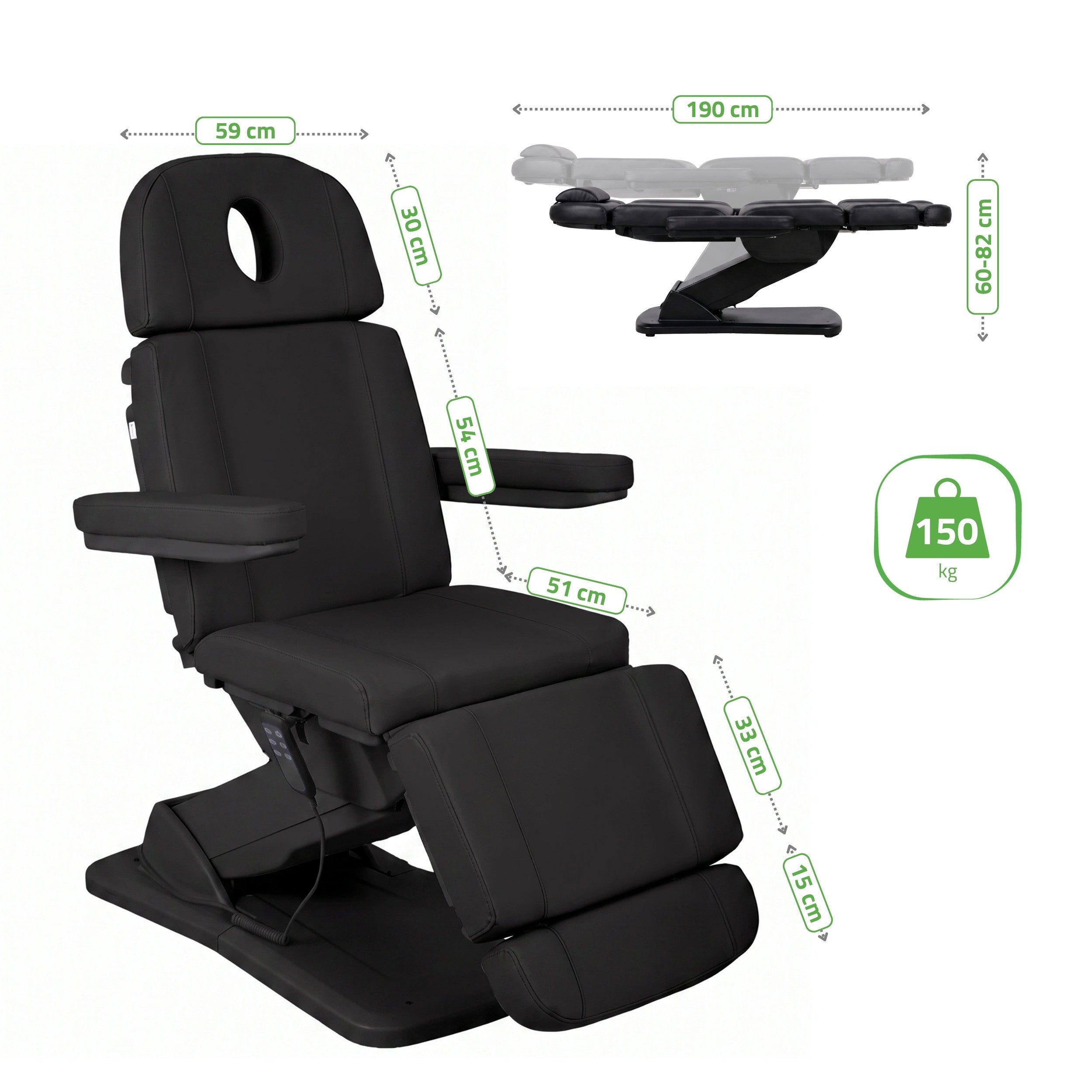 Electric Beauty Chair Tavia Satin Comfort k715 Black