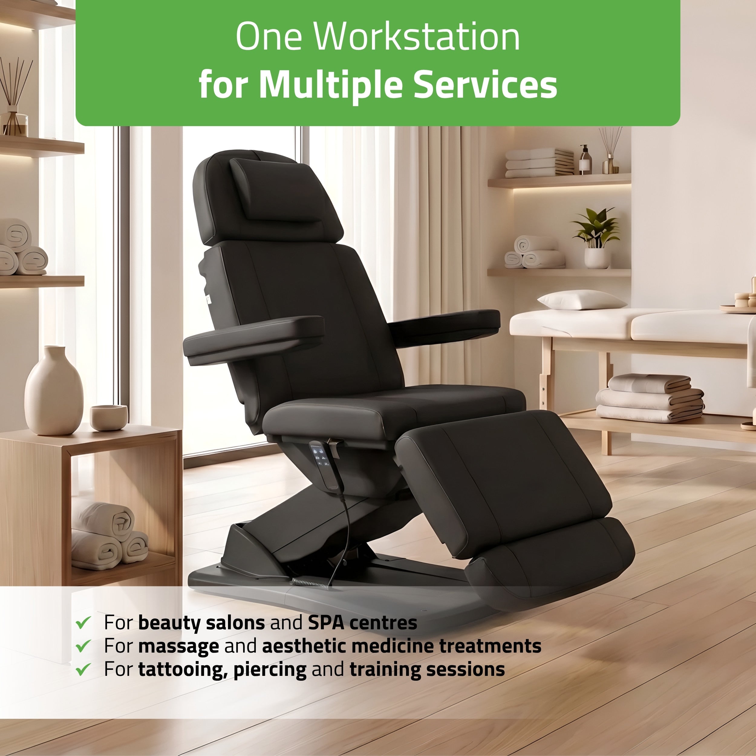 Electric Beauty Chair Tavia Satin Comfort k715 Black
