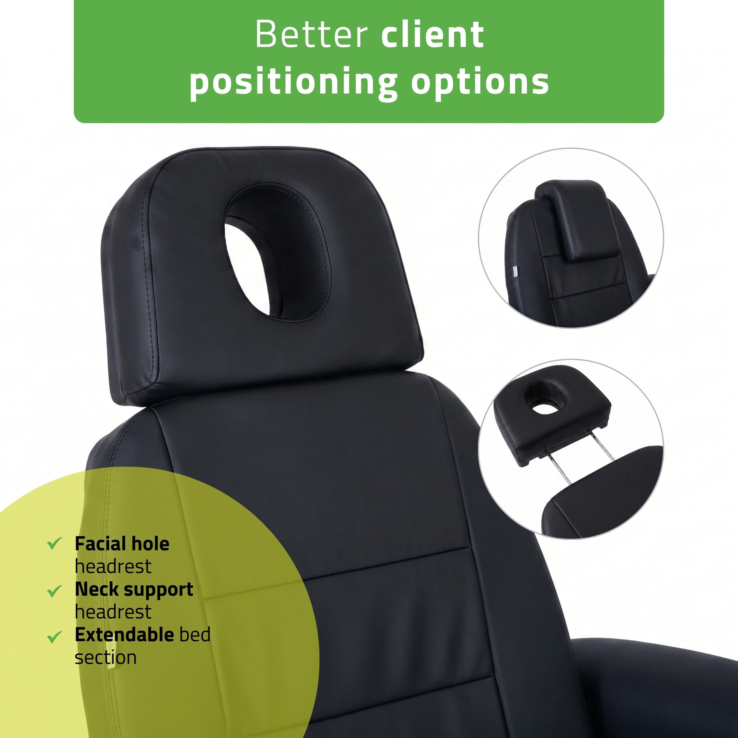 Elektrické kosmetické křeslo Velora PRO 4 Touch Core K315, černé