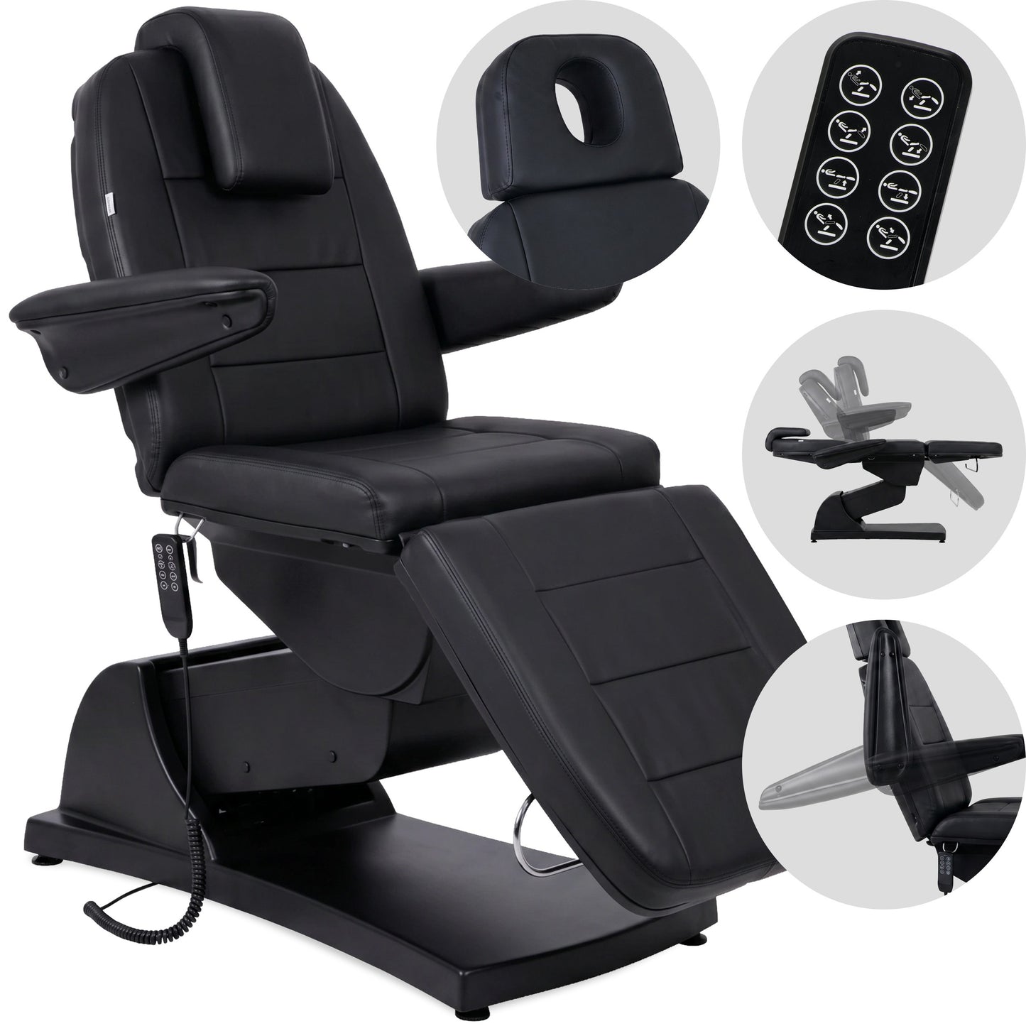 Elektrické kosmetické křeslo Velora PRO 4 Touch Core K315, černé