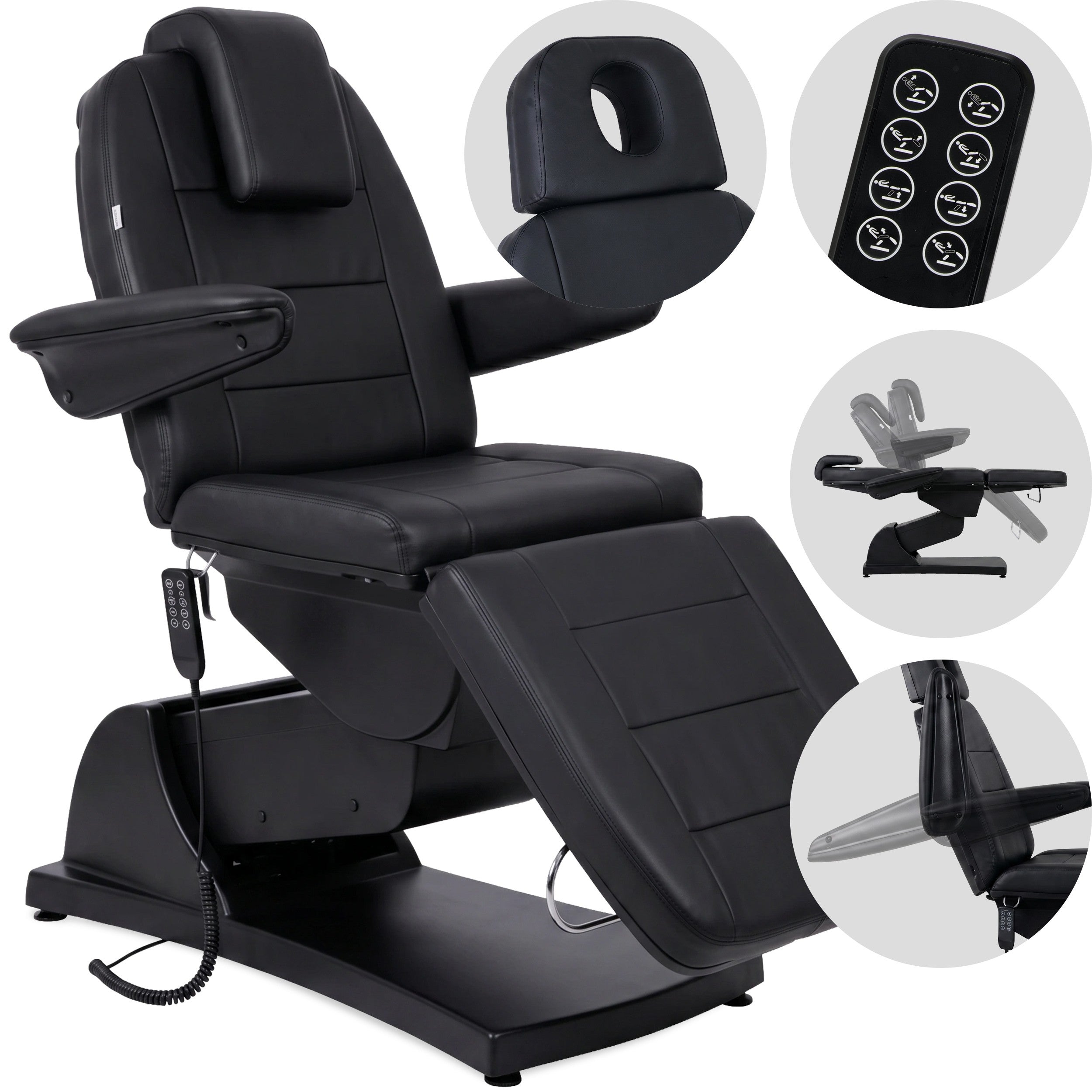 Elektrické kosmetické křeslo Velora PRO 4 Touch Core K315, černé