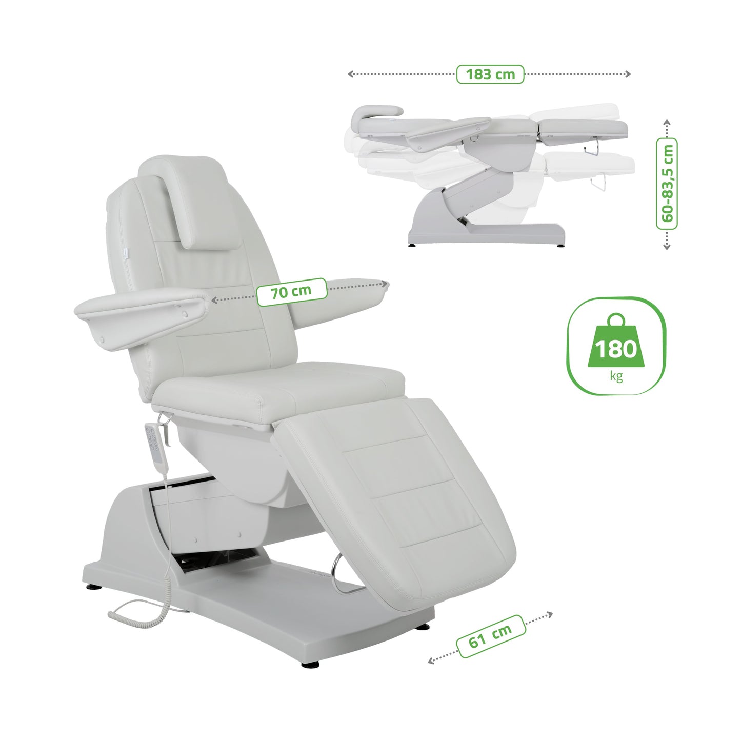 Electric beauty chair Velora PRO 4 Touch Core k329 grey