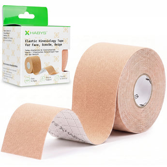 Face Elastic Kinesiology Tape, 5 cm × 5 m – Beige | HABYS