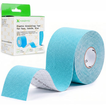 Face Elastic Kinesiology Tape, 5 cm × 5 m – Blue | HABYS