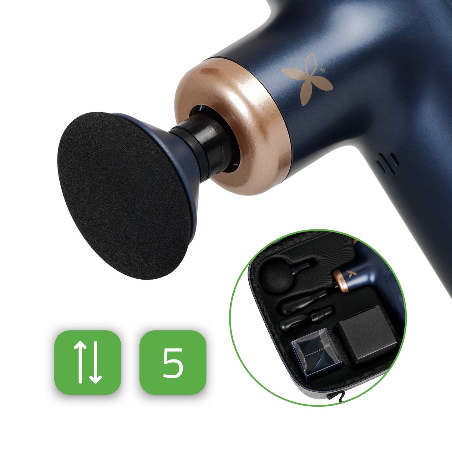 Pulse Mini Elektrischer Massager, Navy-Blau