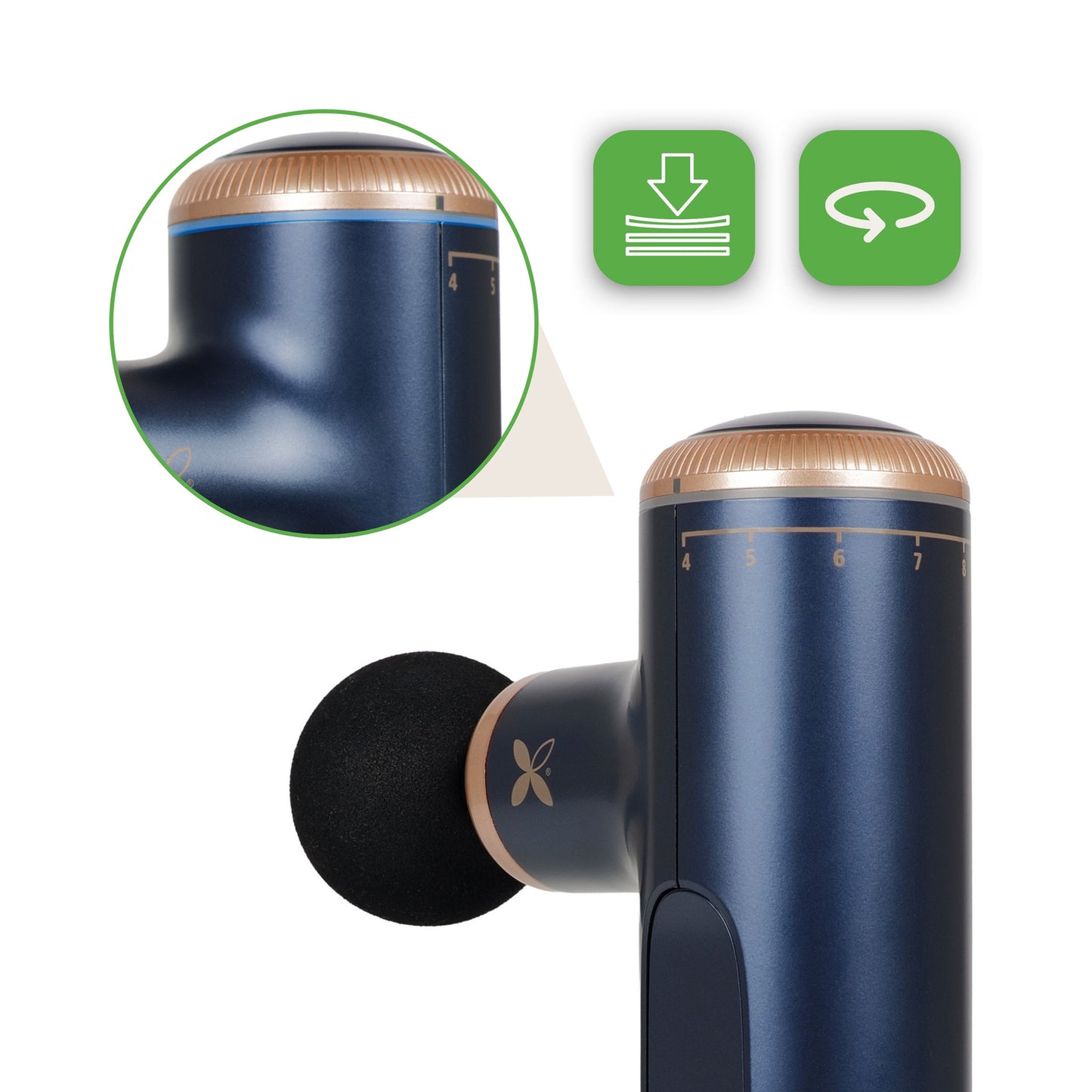 Pulse Mini Elektrischer Massager, Navy-Blau