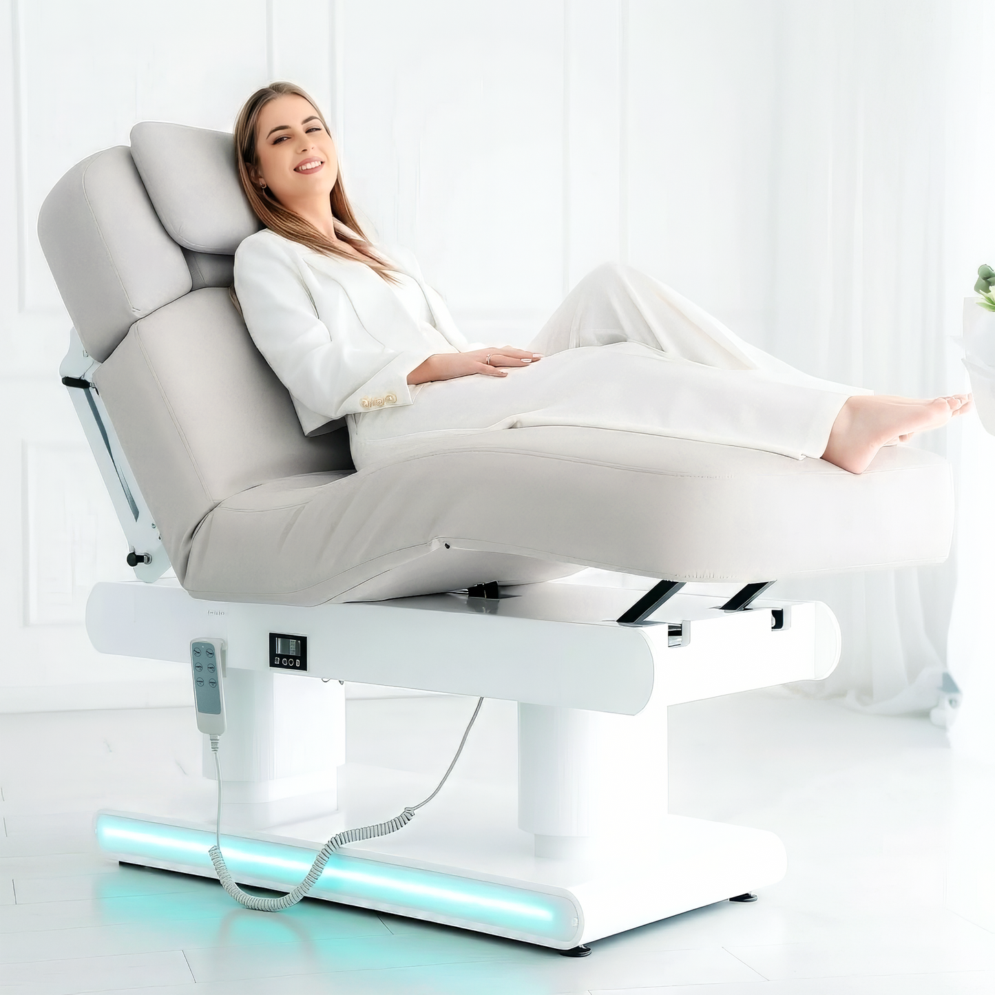 Luxury beauty bed Eterna Grey with 4 motors, Gentle Flex k922 Grey