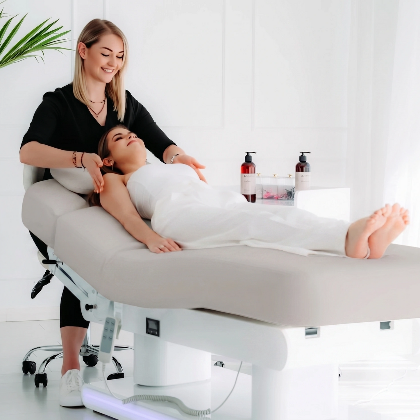 Luxury beauty bed Eterna Grey with 4 motors, Gentle Flex k922 Grey