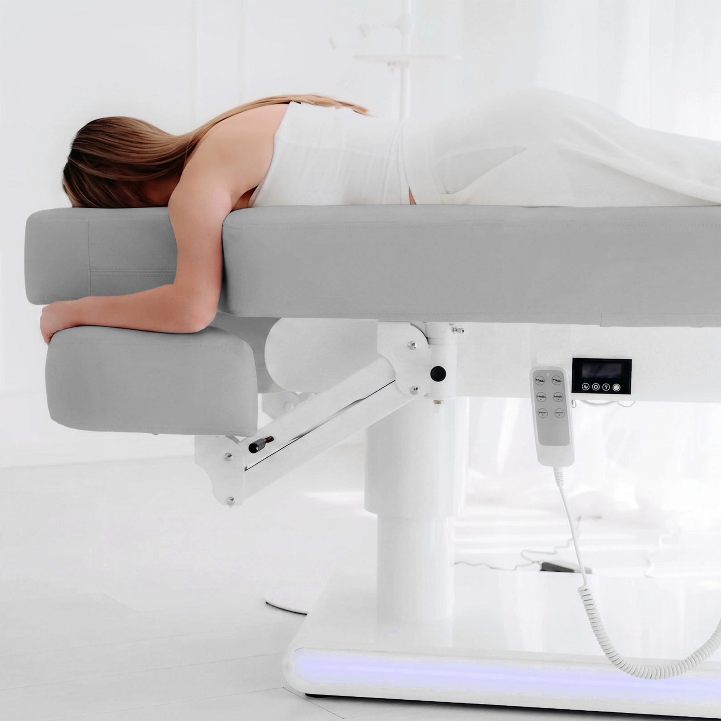 Luxury beauty bed Eterna Grey with 4 motors, Gentle Flex k922 Grey