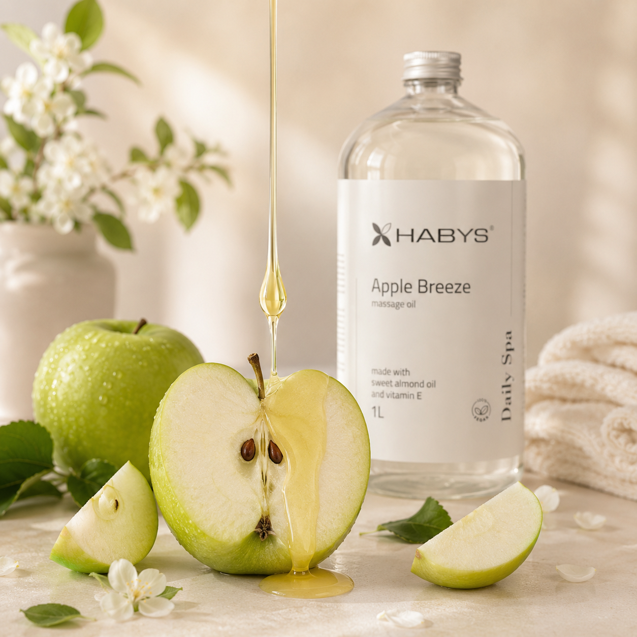 Massage oil Daily Spa Apple Breeze, HABYS 1000 ml