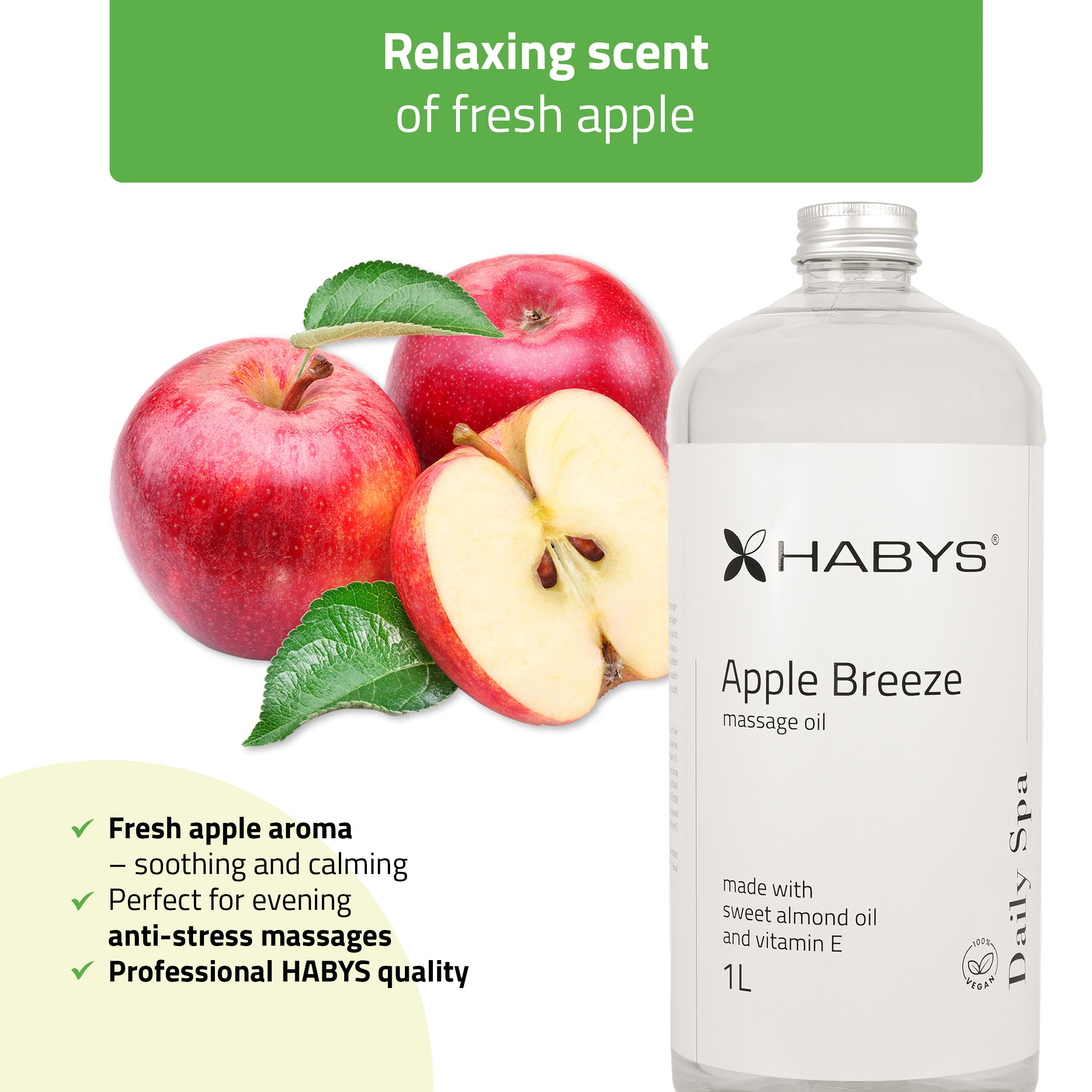 Massage oil Daily Spa Apple Breeze, HABYS 1000 ml