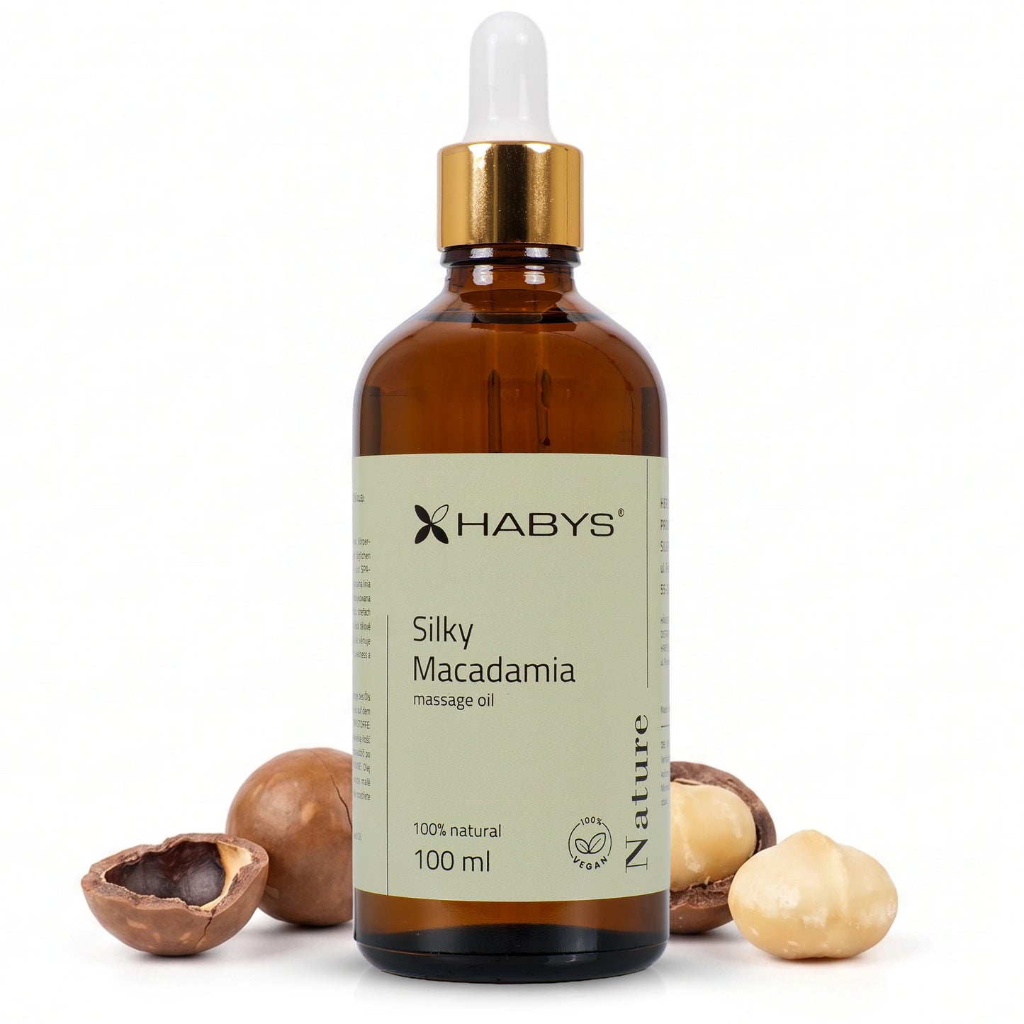 Nature Silky Macadamia HABYS Massage Oil 100 ml with Pipette