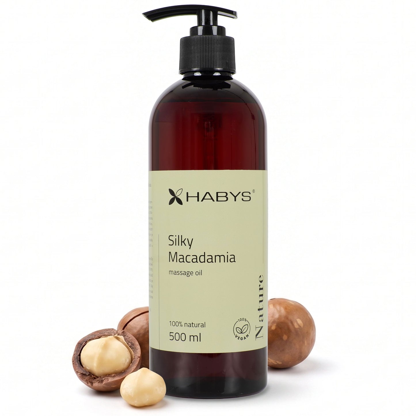 Nature Silky Macadamia HABYS Massage Oil 500 ml with Pump