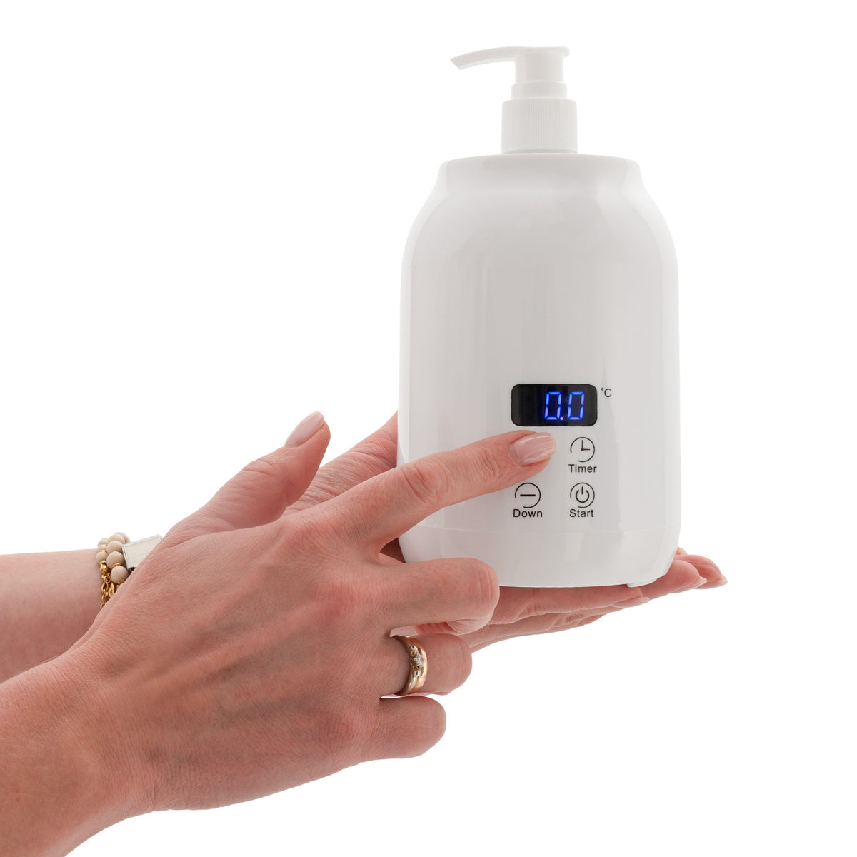 Oil warmer with two 250 ml bottles