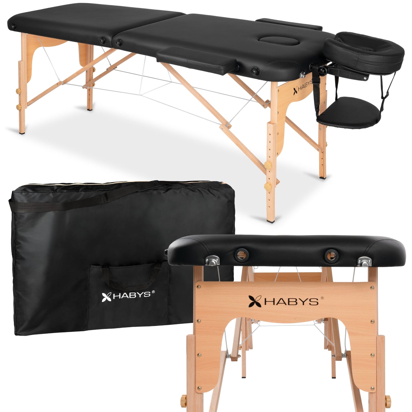 Portable massage table Lira Comfy Base K515 Black