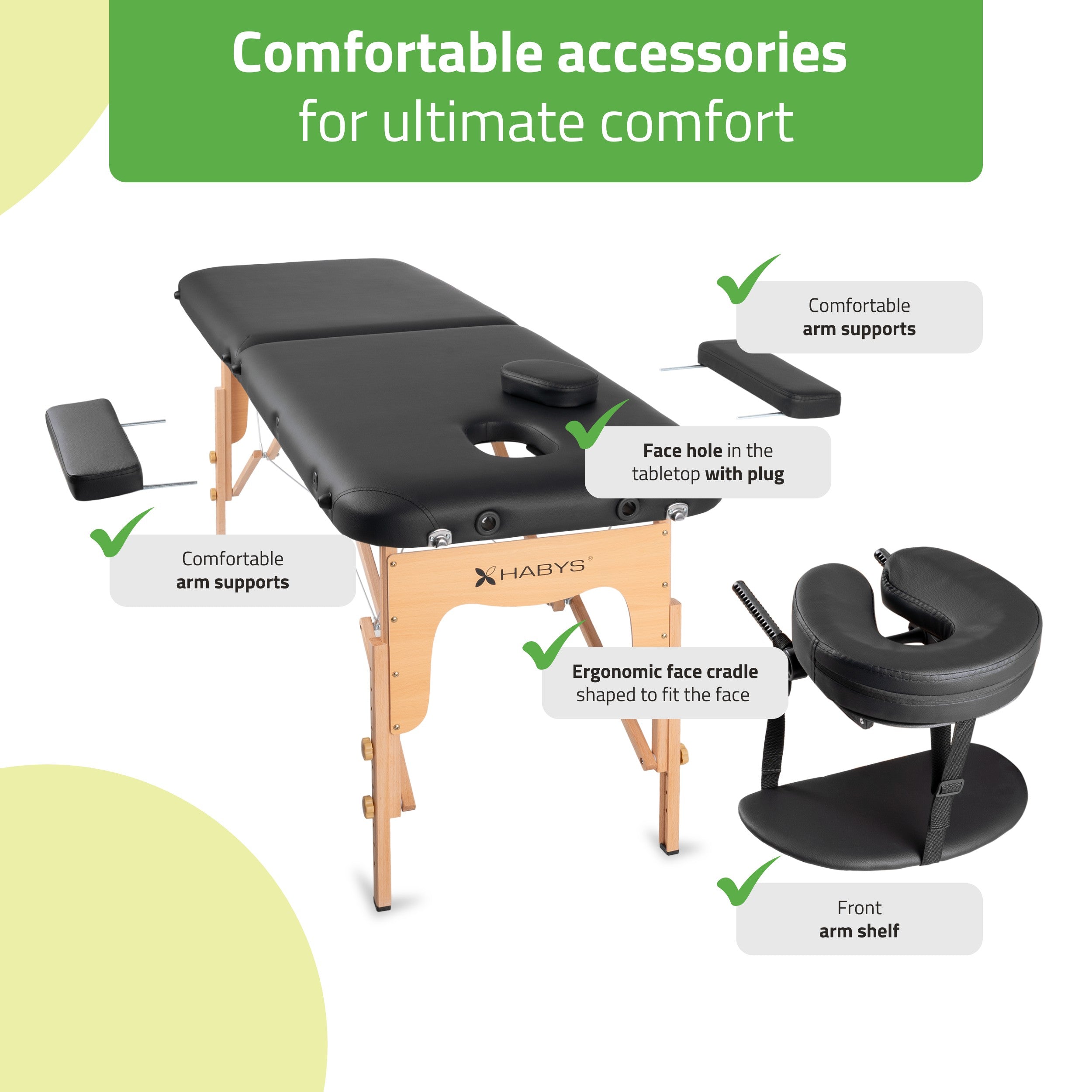 Portable massage table Lira Comfy Base K515 Black