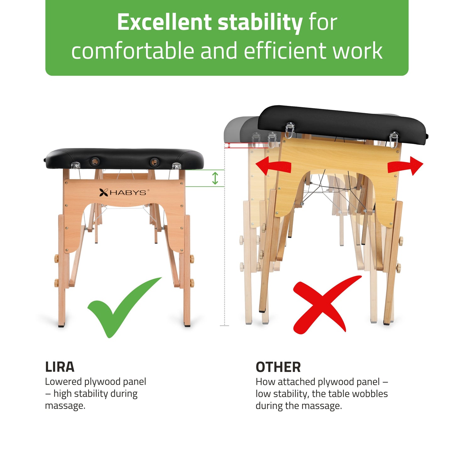 Portable massage table Lira Comfy Base K515 Black