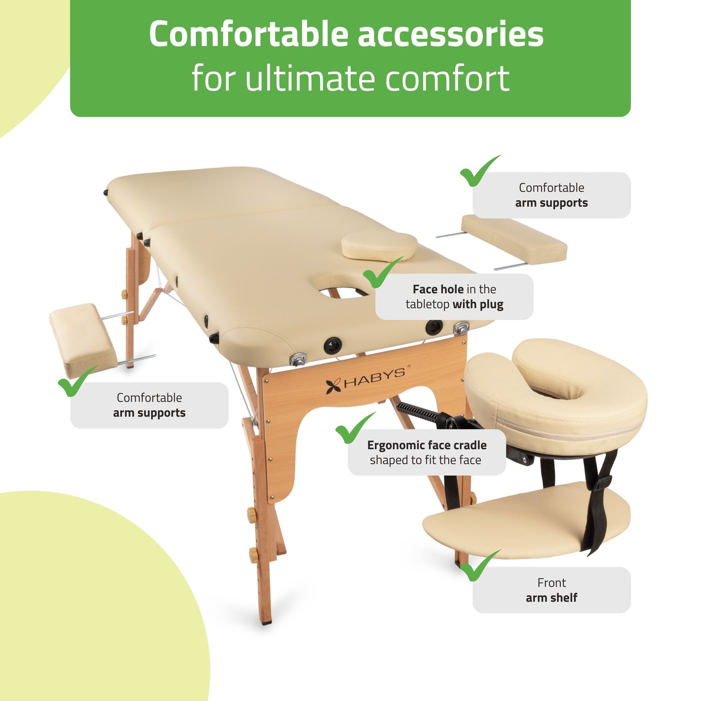 Portable massage table Lira Comfy Base K533 Beige