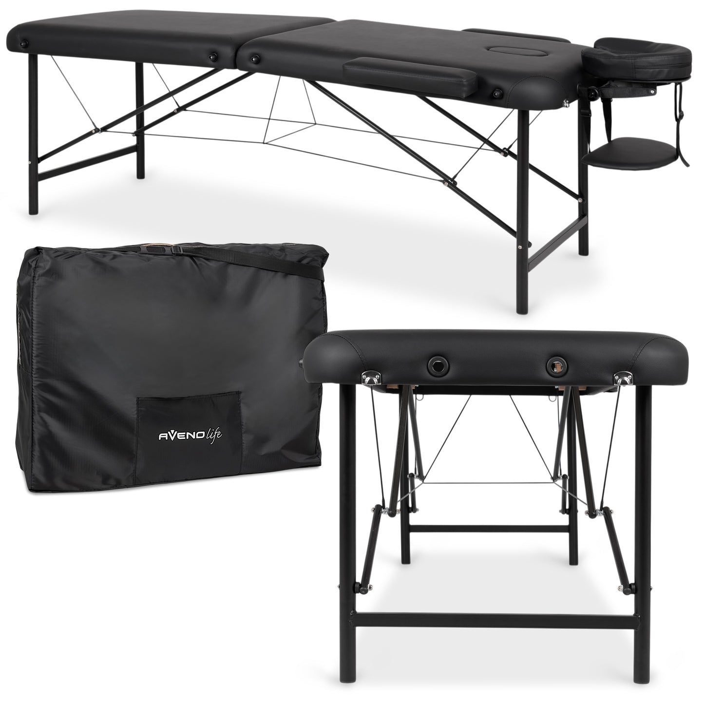 Masāžas galds Comfy Base K515, 70 cm, melns