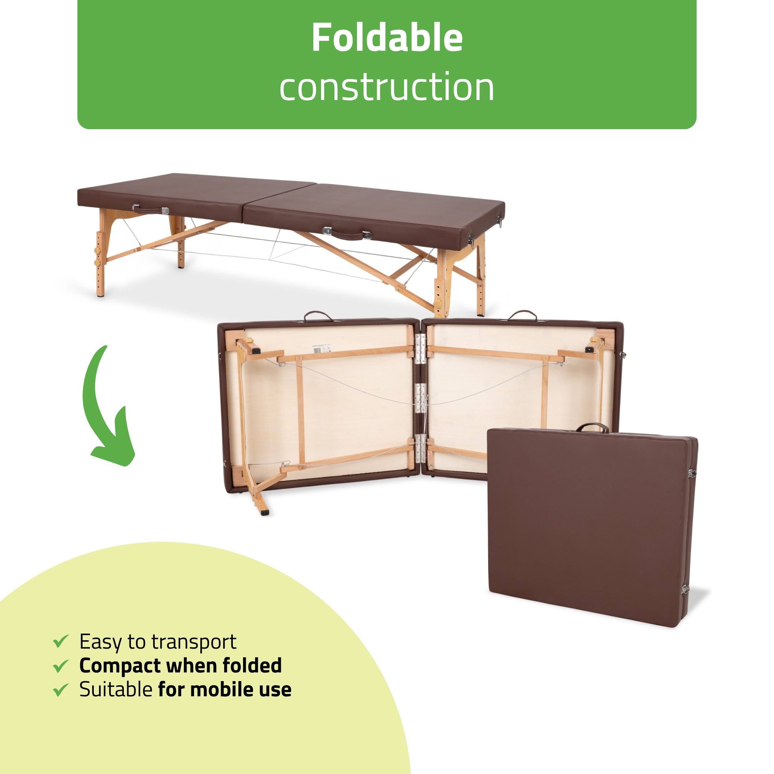 Portable Thai table de massage Niro 80 PU k835 marron