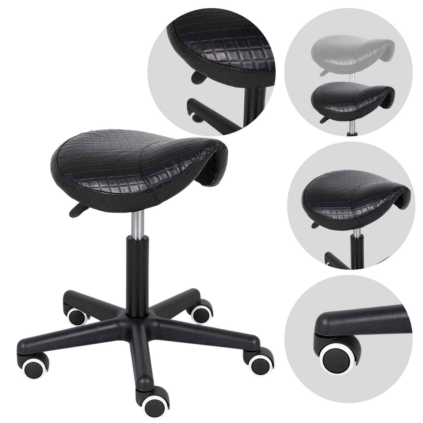 Meistara krēsls LUMO, Comfy Base k515, melns, ar pūstiem sēdekli