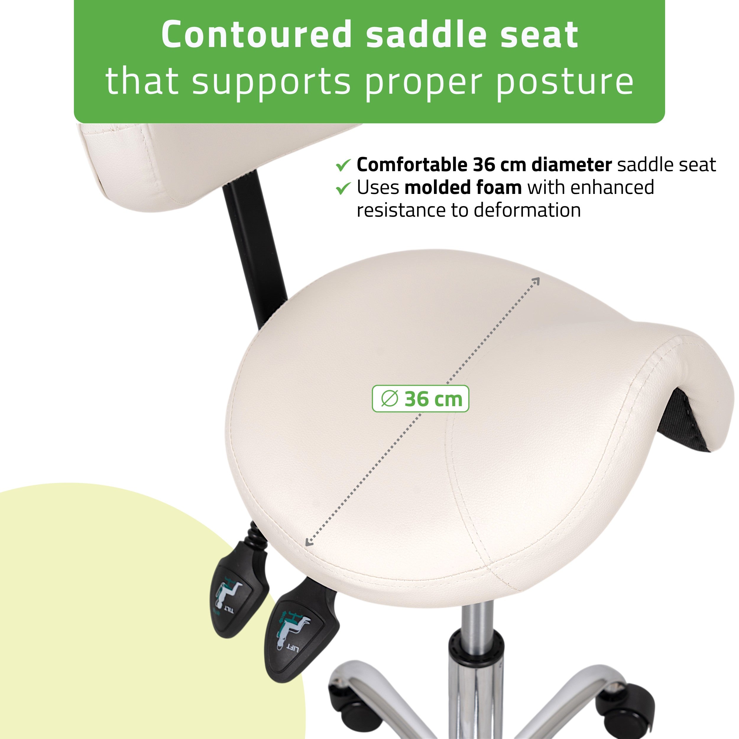 Zadelstoeltje Sola Comfy Base K501, Wit