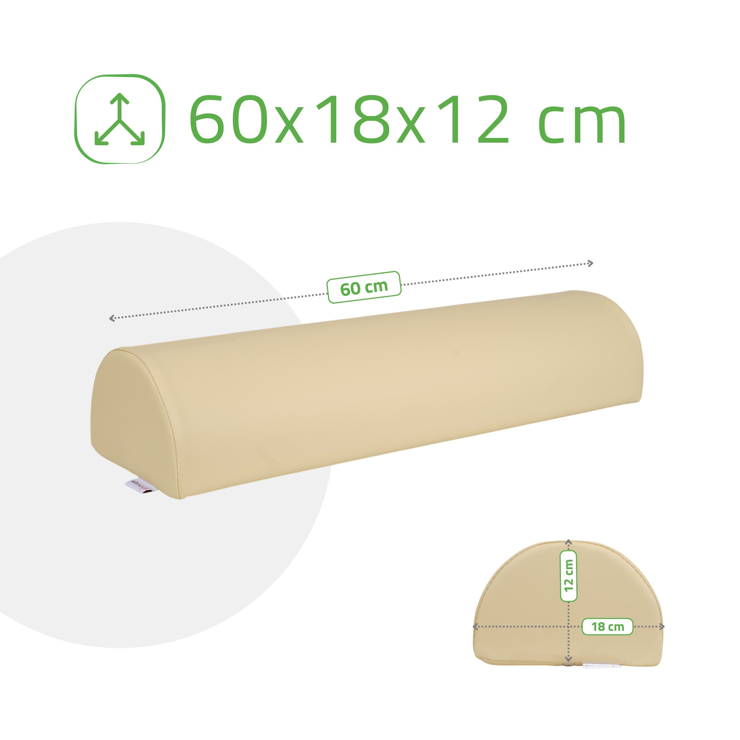 Semi rond coussin cylindrique 60x18x12 - K533 beige