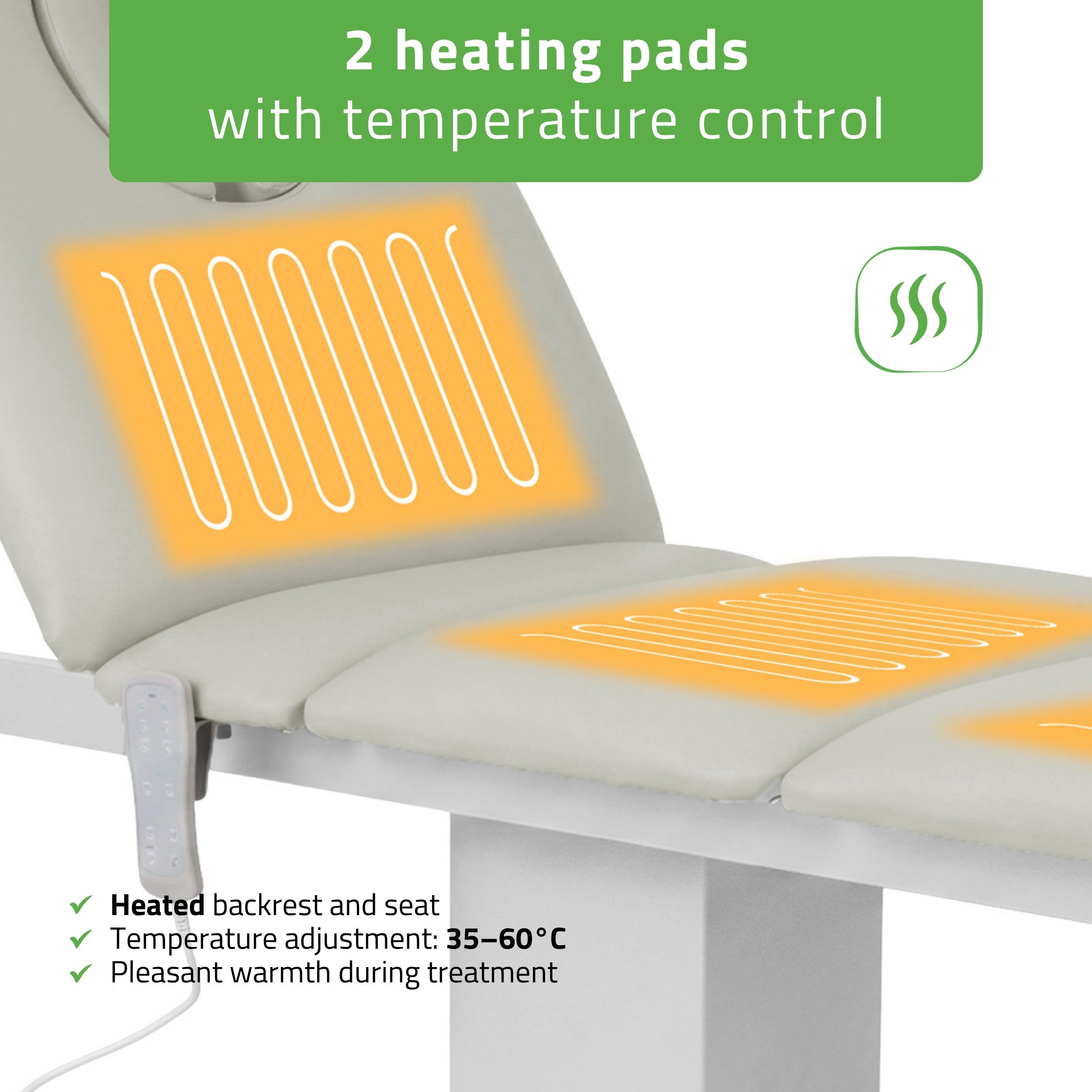 Serenity ERGO 4 electric heated beauty bed for massage and SPA treatments Satin Comfort  k722 Grey