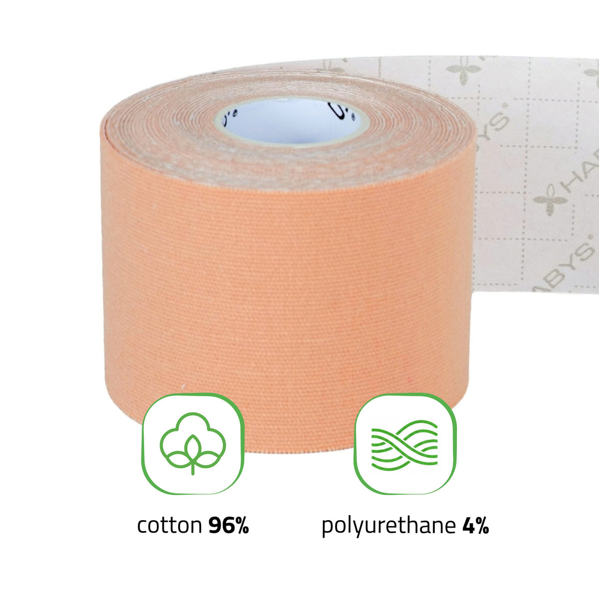 Strong Elastic Kinesiology Tape, 5 cm × 5 m – Beige | HABYS