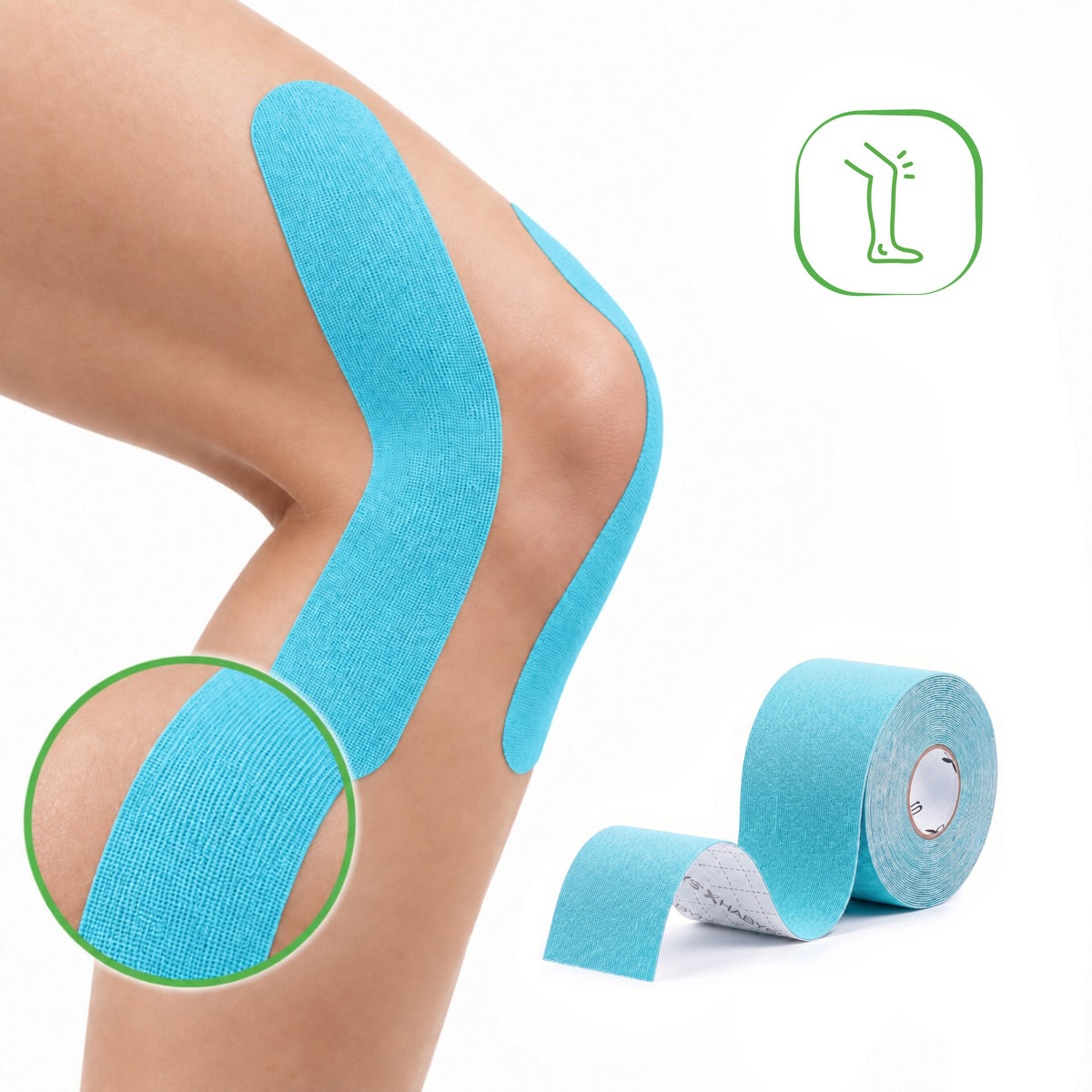 Strong Elastic Kinesiology Tape, 5 cm × 5 m – Blue | HABYS