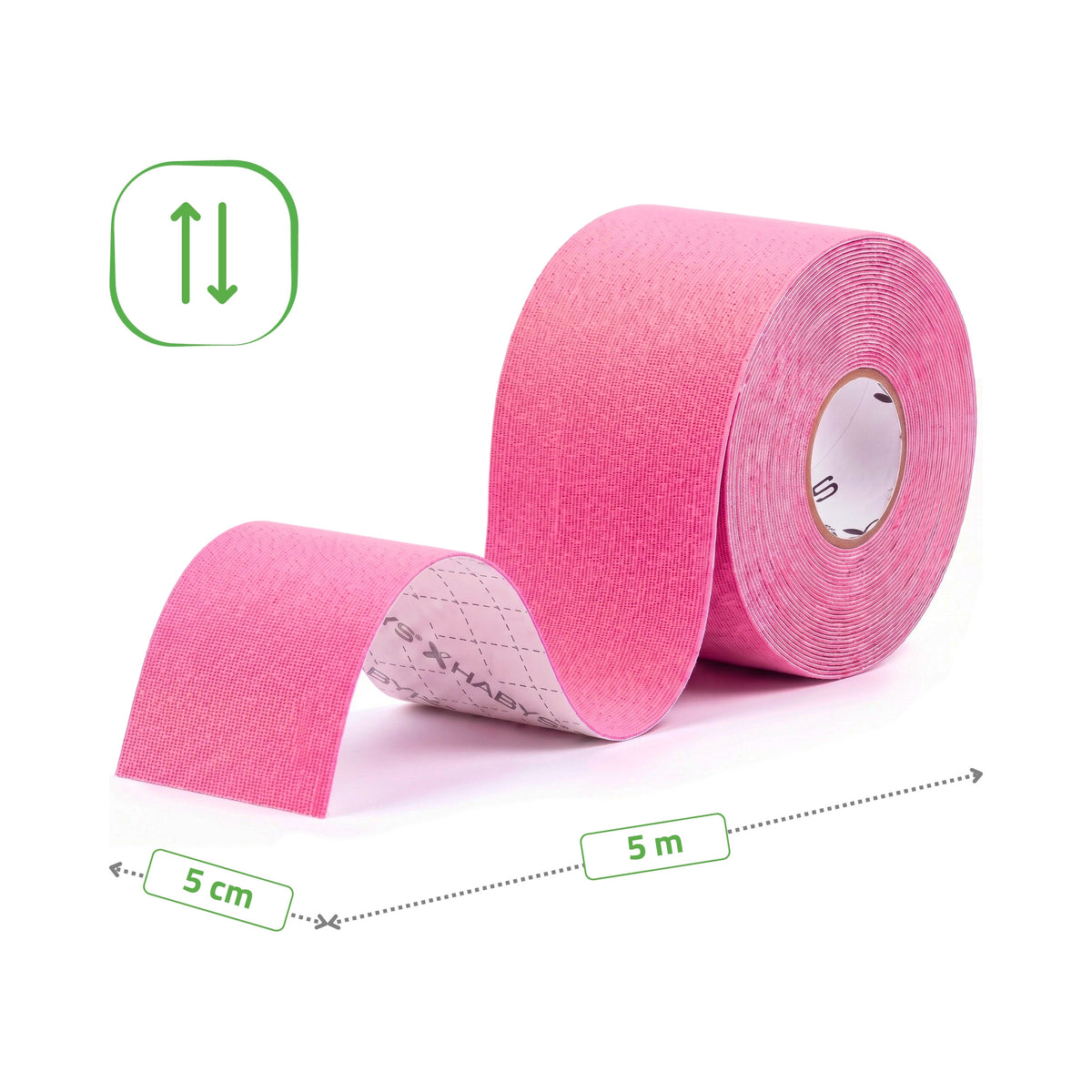 Strong Elastic Kinesiology Tape, 5 cm × 5 m – Pink | HABYS