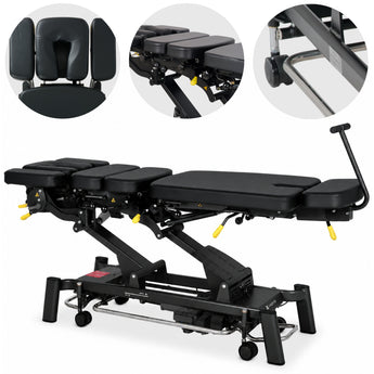 Терапевтический стол Upright Chiro Z7 с электрической регулировкой высоты, педаль управления, Touch Core k315 чёрный