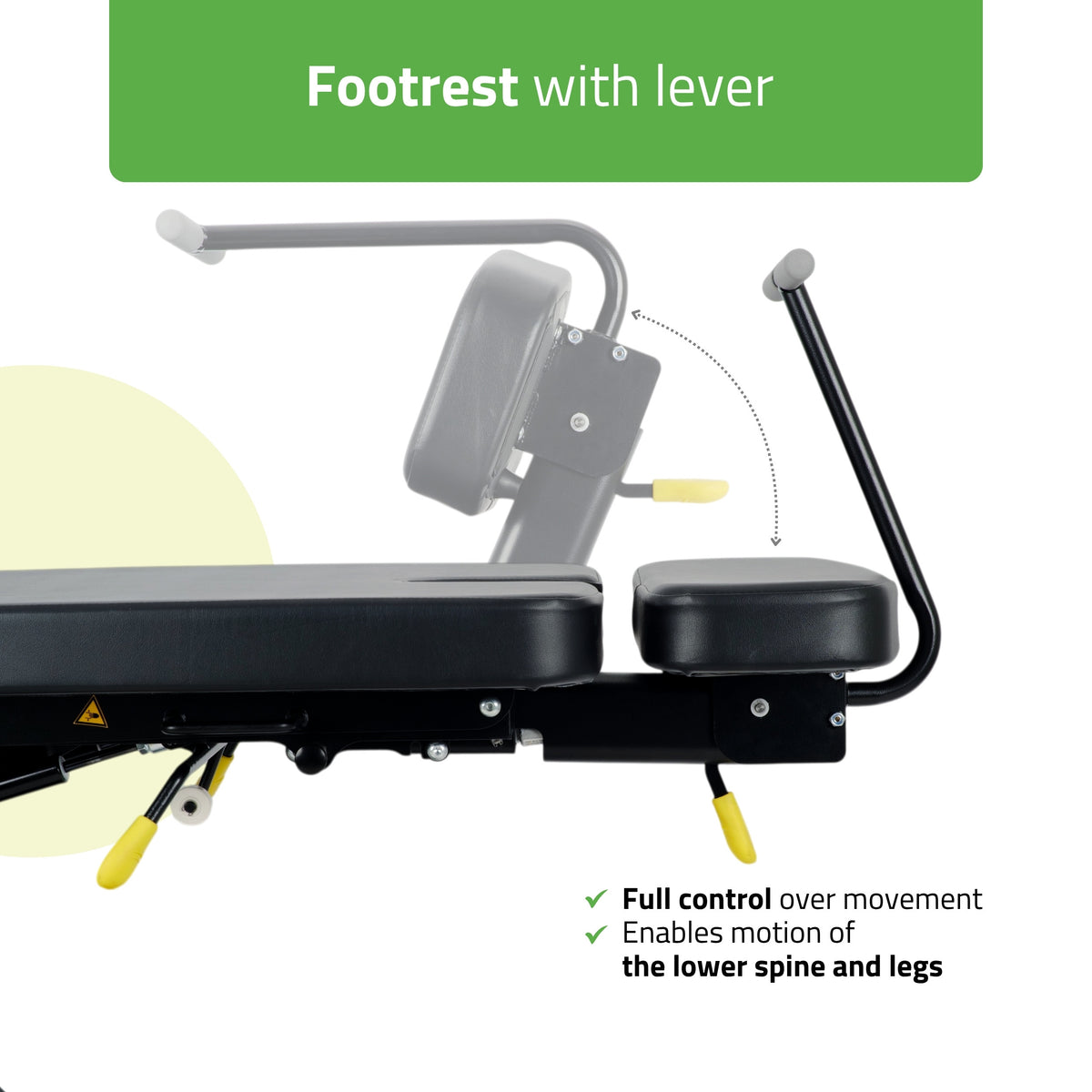 Upright Chiro Z7 therapy table, electric height adjustment with foot control bar, Touch Core k315 black