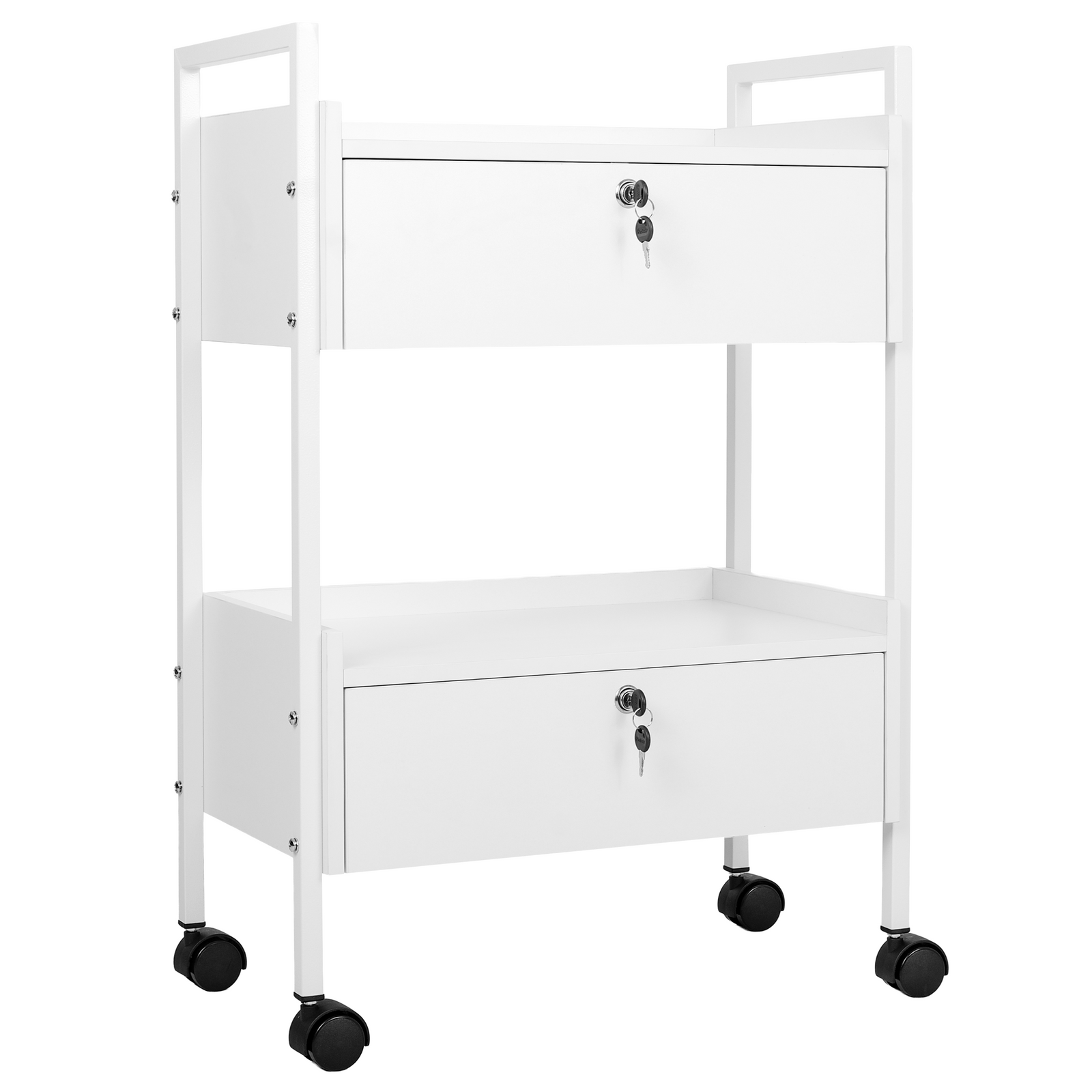 Vela trolley with 2 drawers white