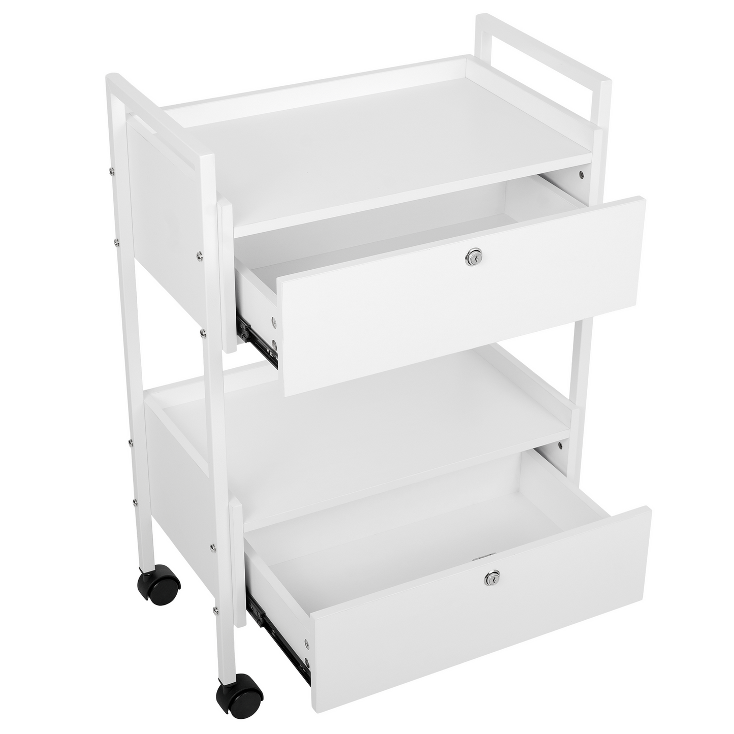 Vela trolley with 2 drawers white