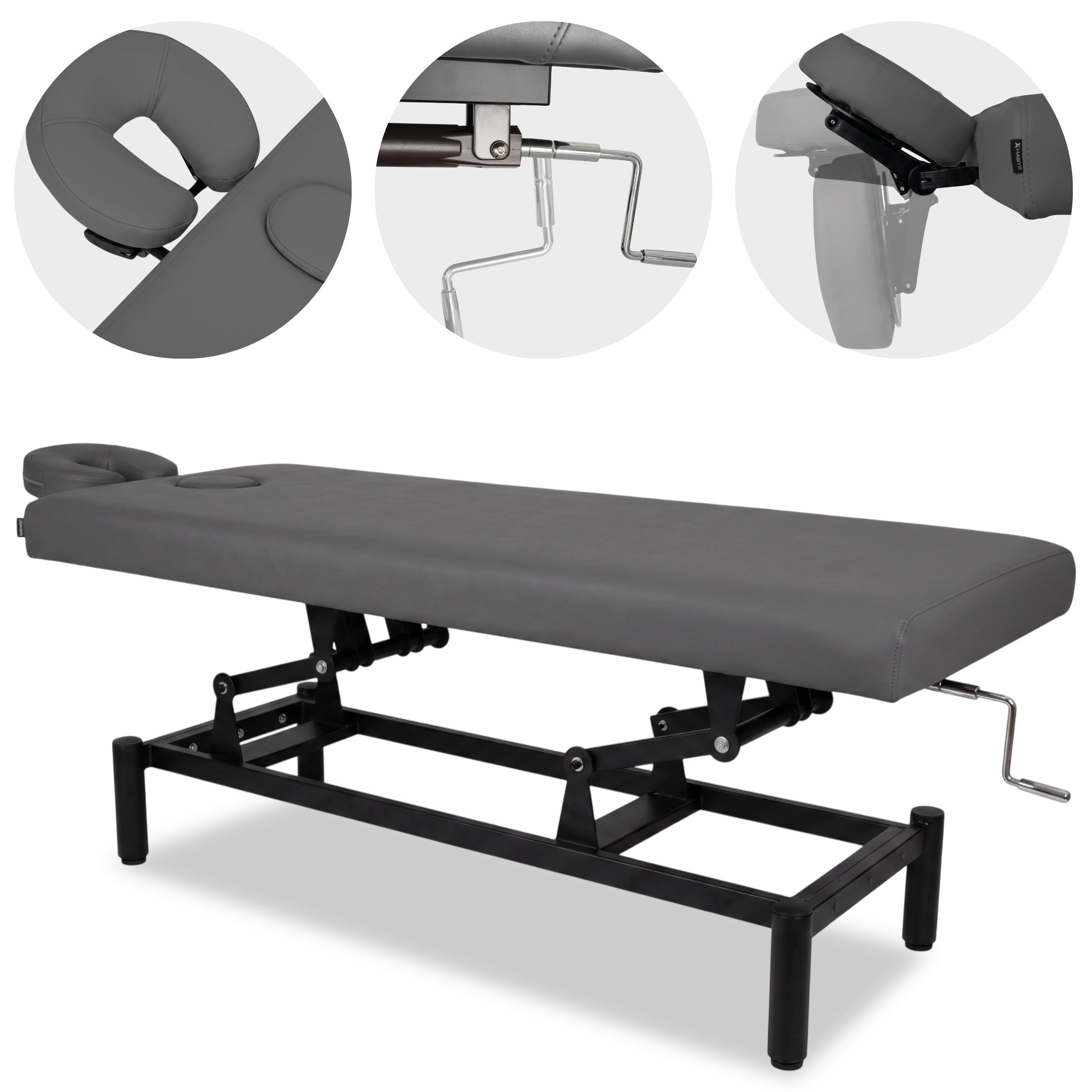 VIGO 1 Stationary  massage table with manual height adjustment - dark gray