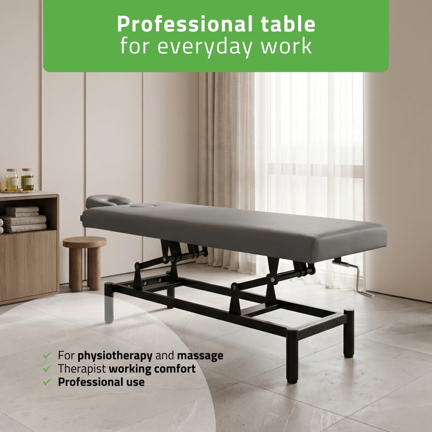 VIGO 1 Stationary  massage table with manual height adjustment - dark gray