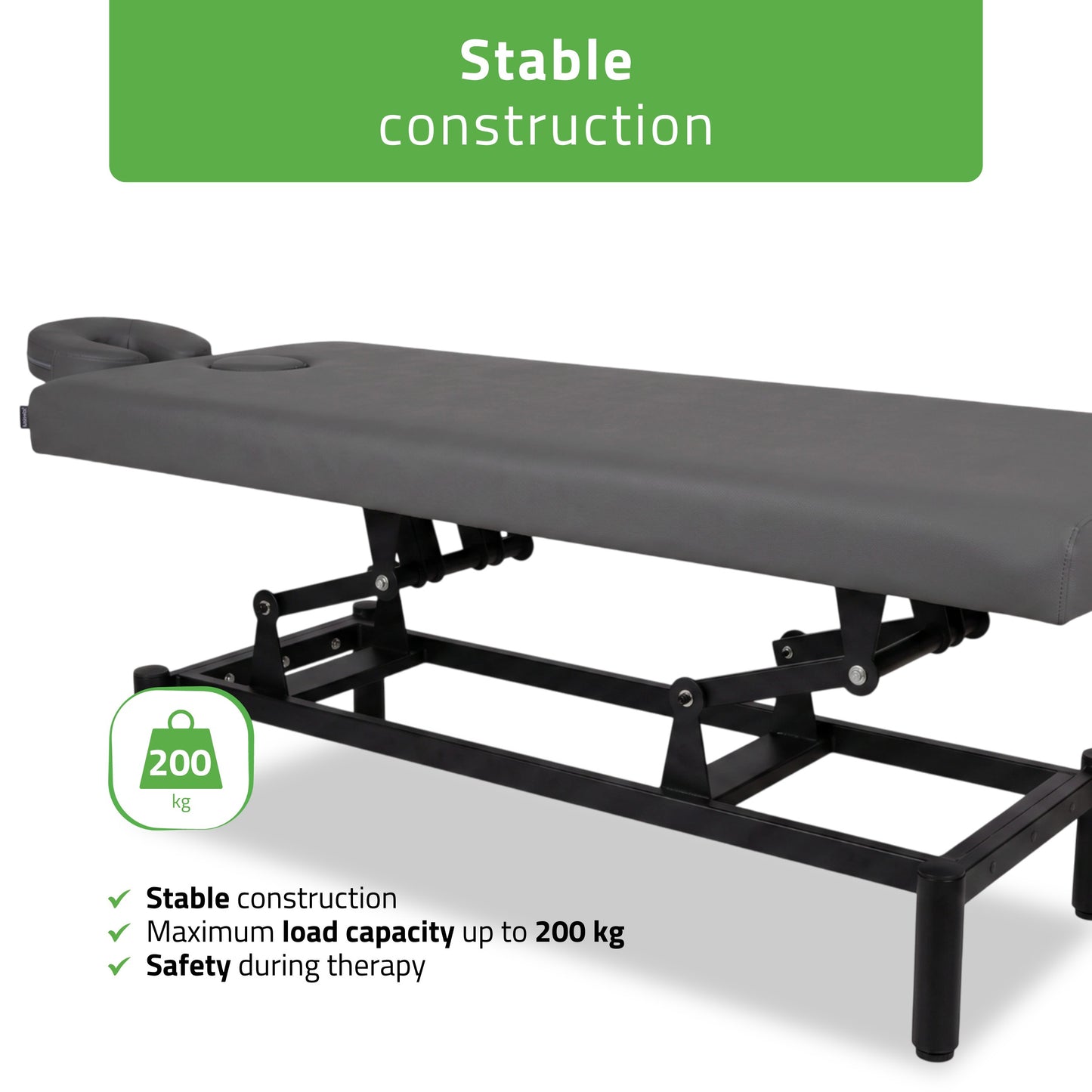 VIGO 1 Stationary  massage table with manual height adjustment - dark gray