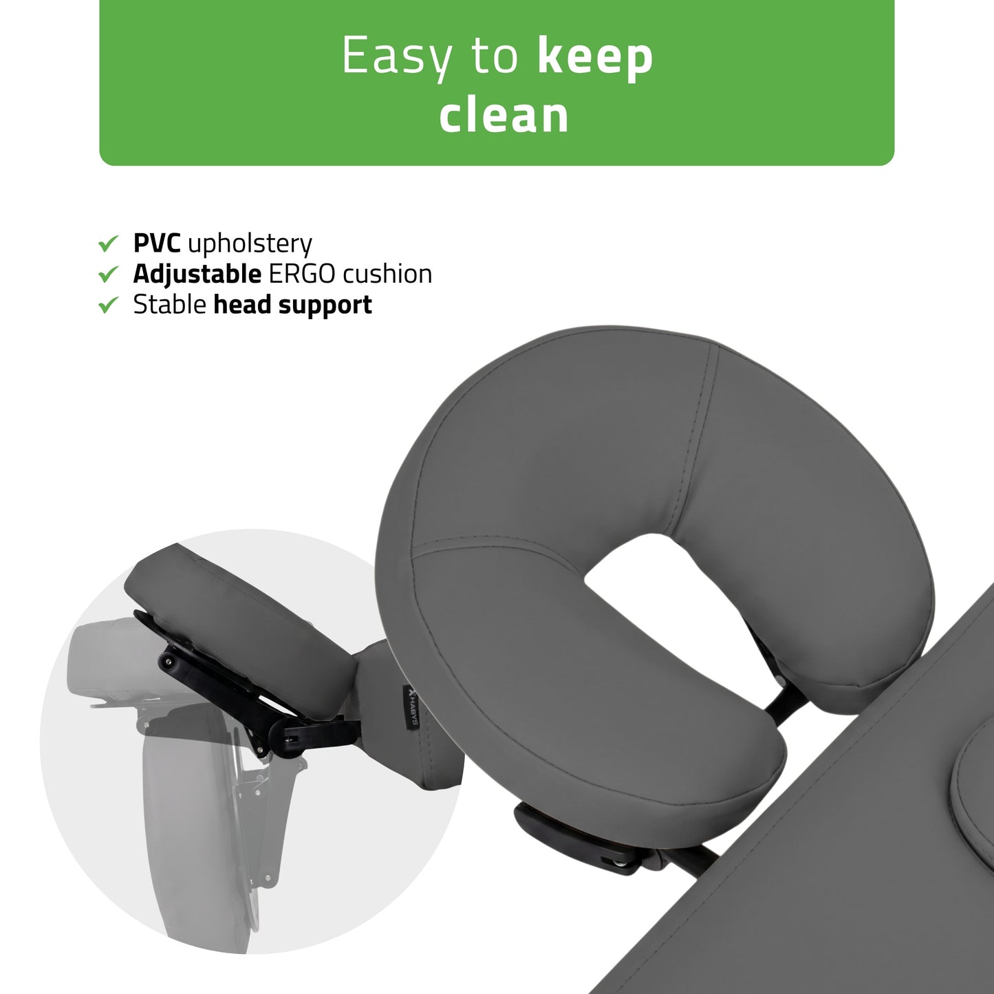 VIGO 1 Stationary  massage table with manual height adjustment - dark gray
