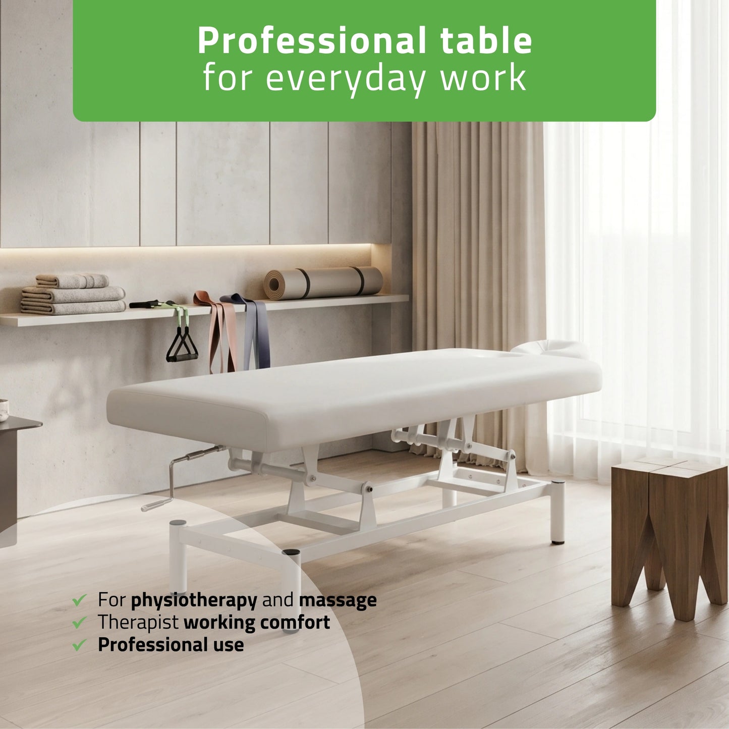 VIGO 1 Stationary  massage table with manual height adjustment - white