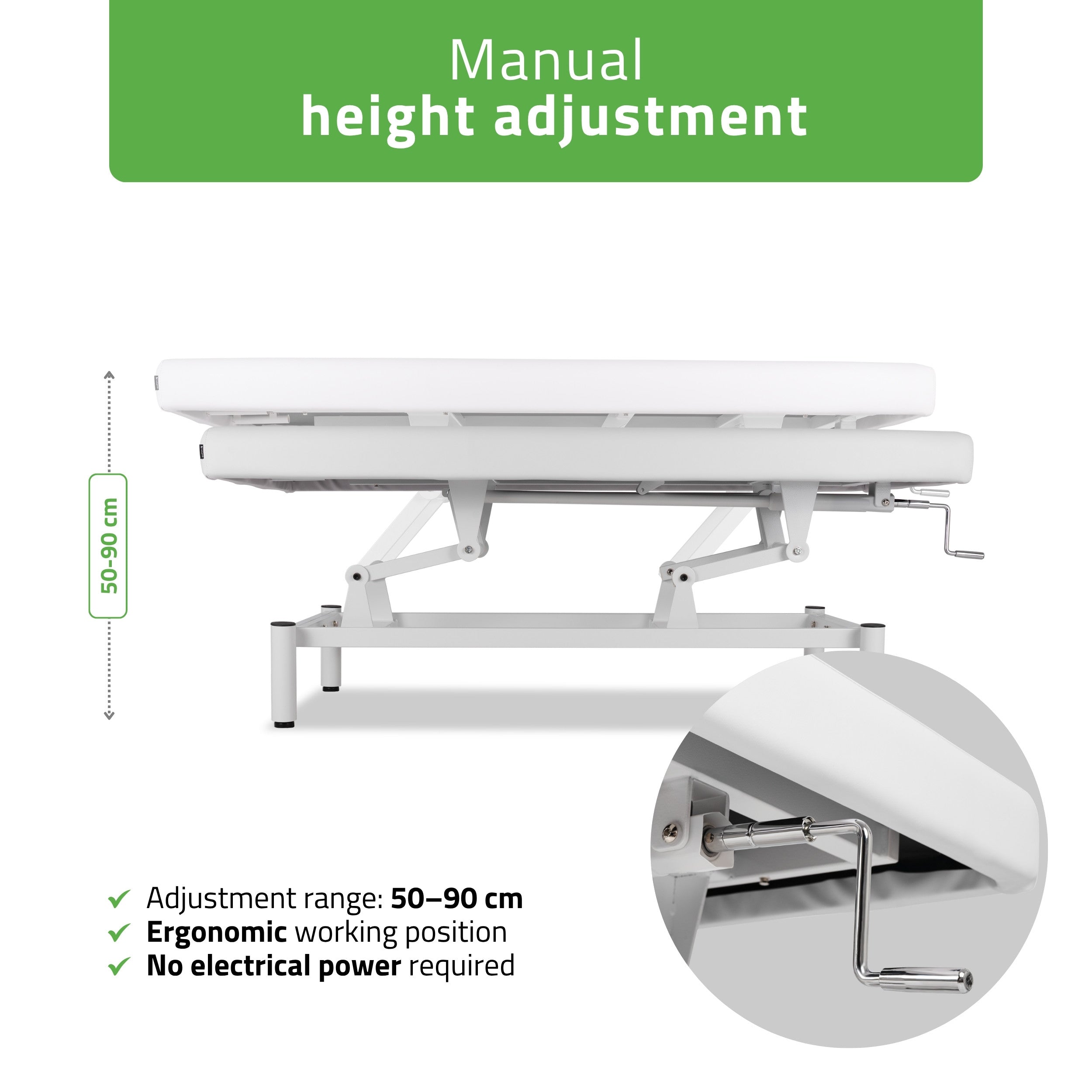 VIGO 1 Stationary  massage table with manual height adjustment - white